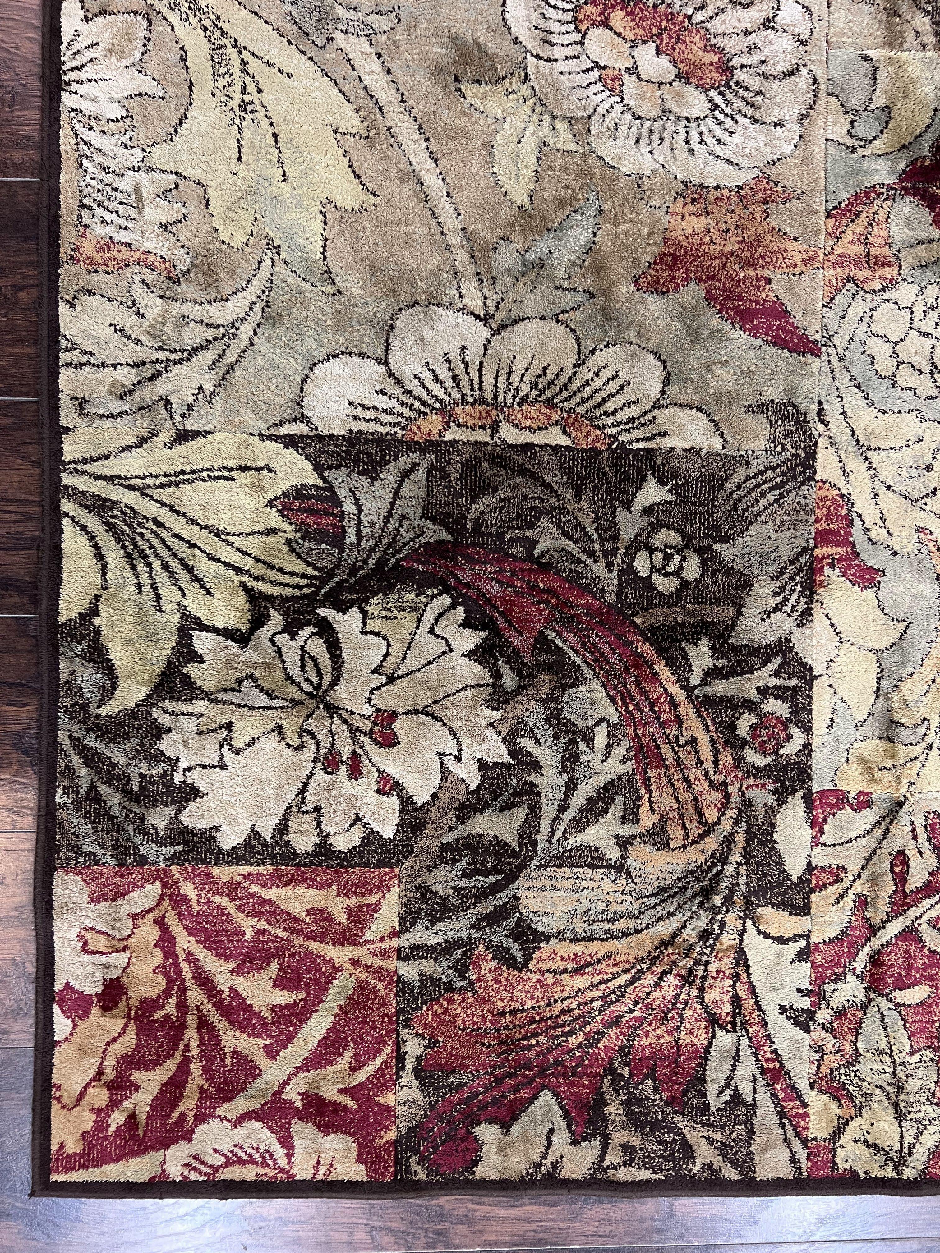 Modern Abstract Area Rug 5x7, Floral Design, Contemporary Carpet 5 x 7, Multicolor - Jewel Rugs