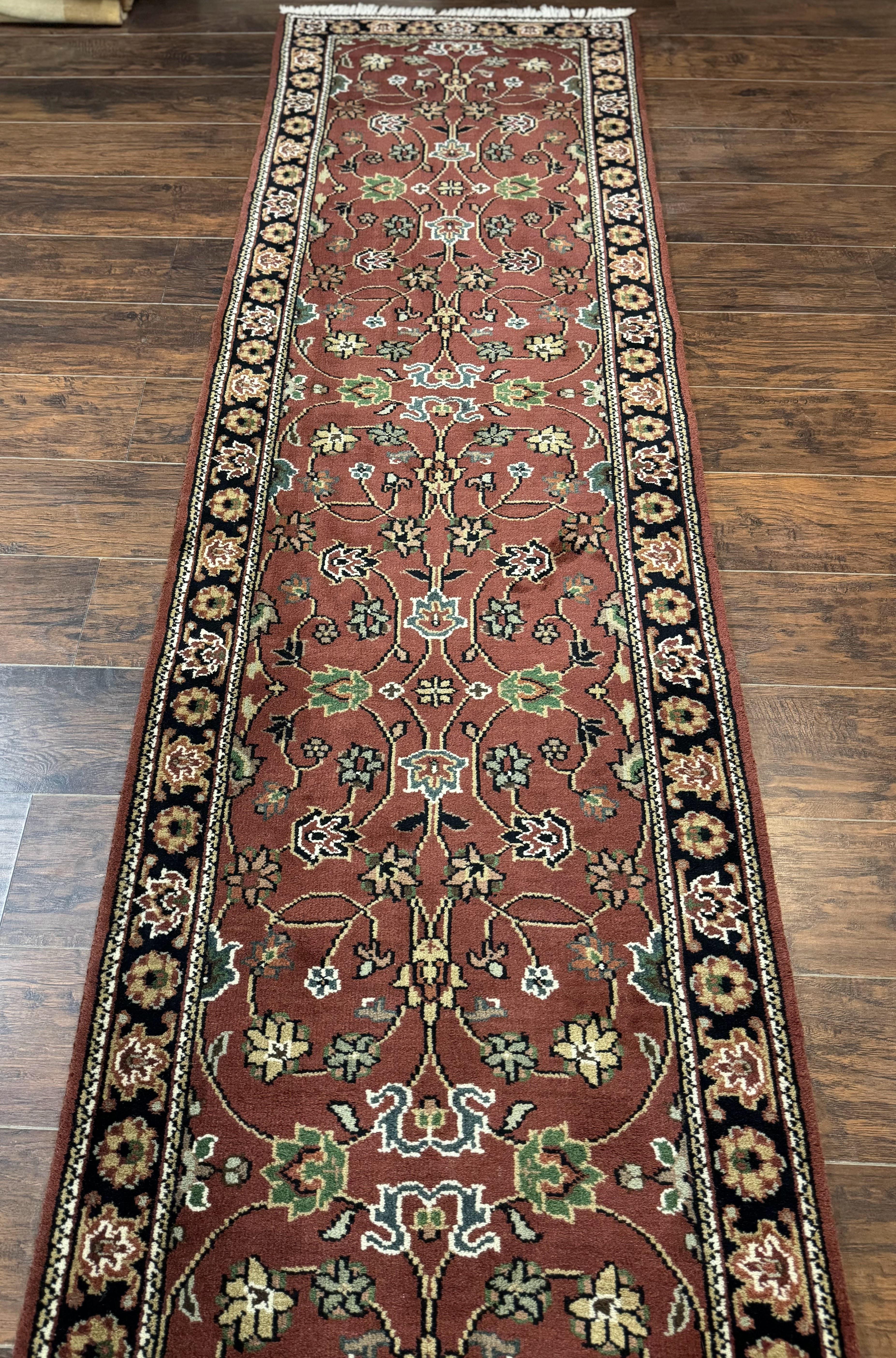 Indo Persian Sarouk Runner Rug 2.8 x 20 ft Runner for Hallway, Long Runner Rug, Handmade - Jewel Rugs