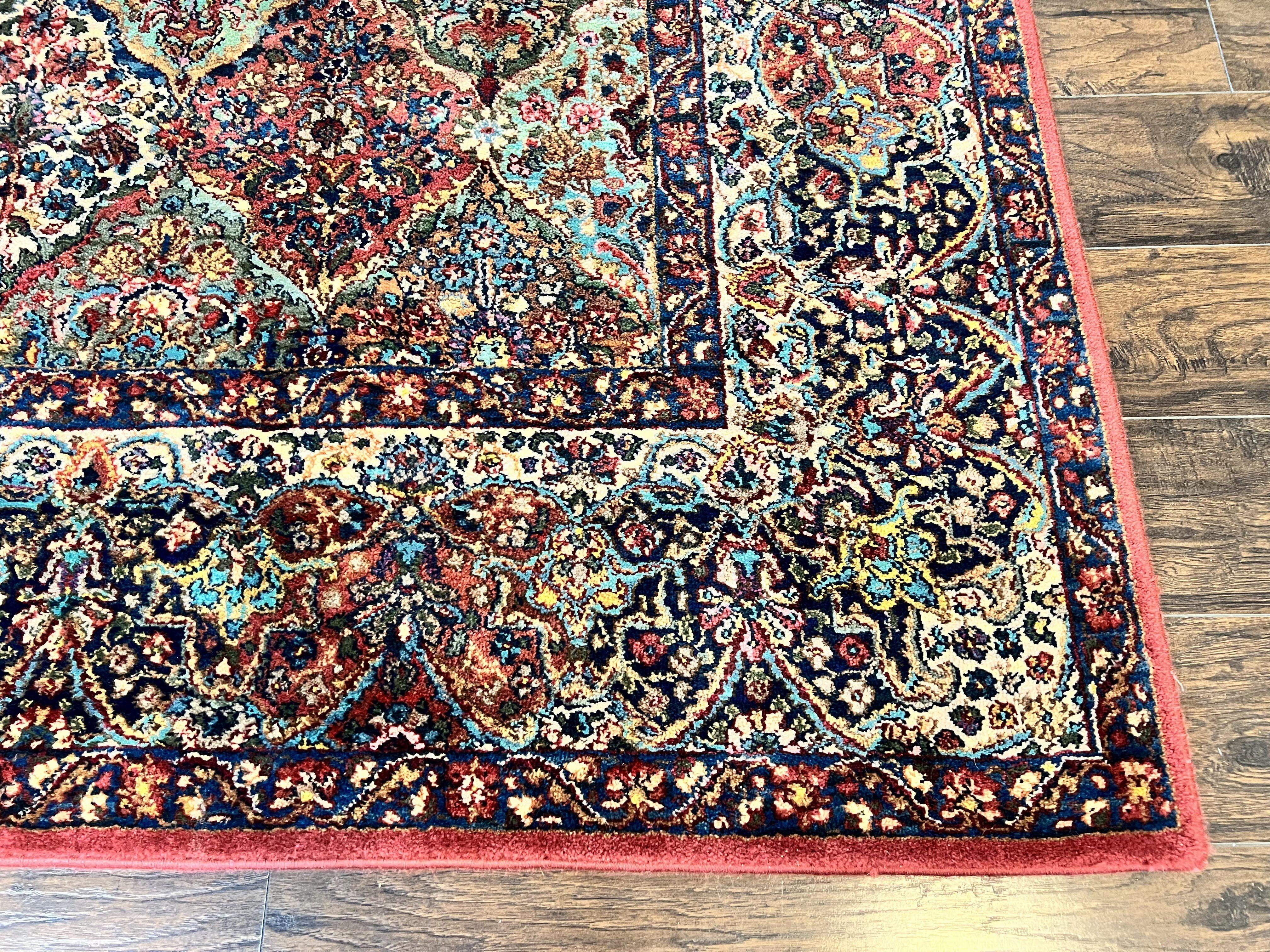 Karastan Multicolor Panel Kirman Rug #717, Square Wool Karastan Rug 9x9 ft, Wool Karastan Carpet, Original 700 Series, Rare Size 9 x 9 - Jewel Rugs