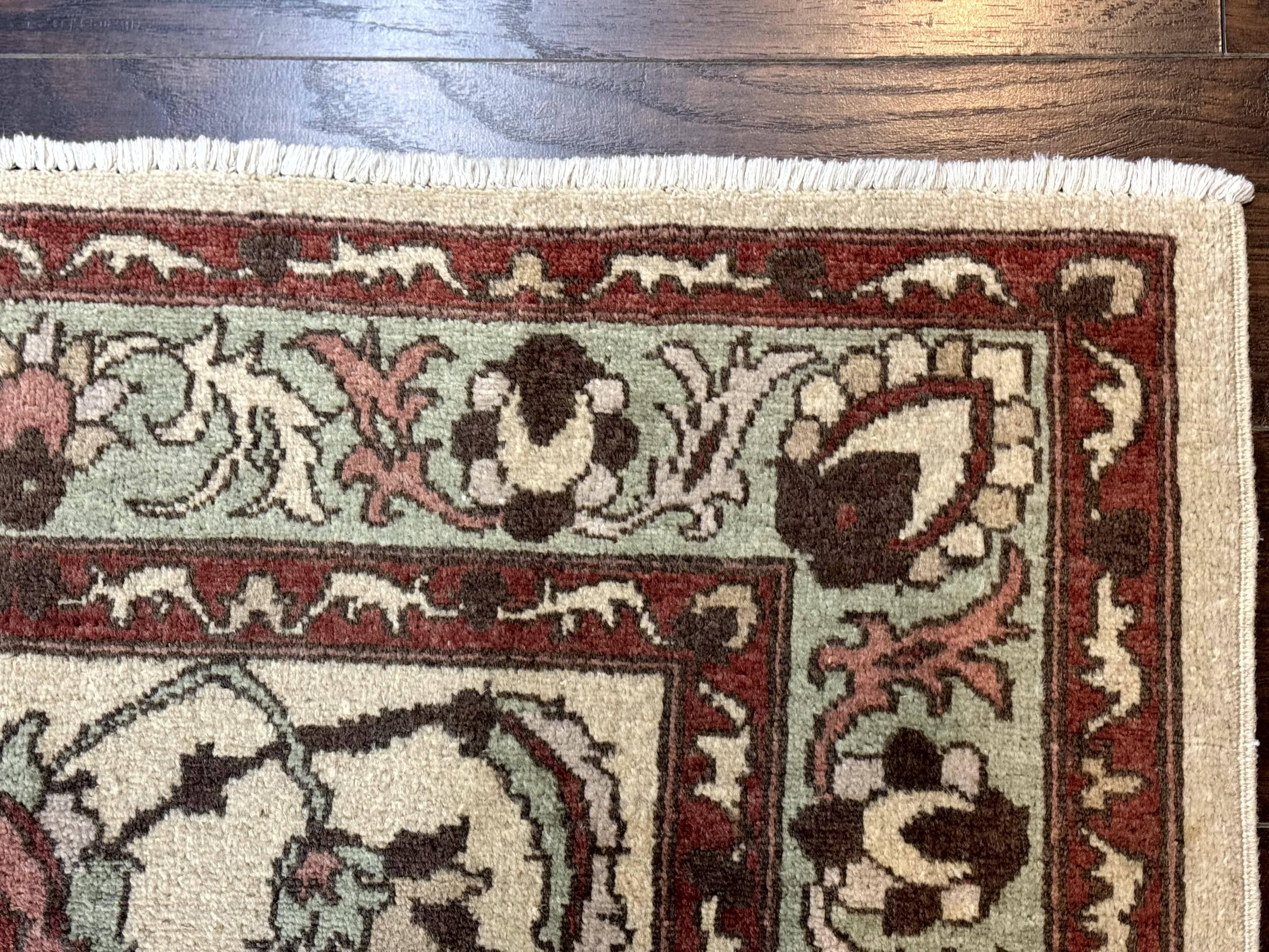 Indo Mahal Rug 4 x 5.6, Indian Handmade Wool Area Rug - Jewel Rugs