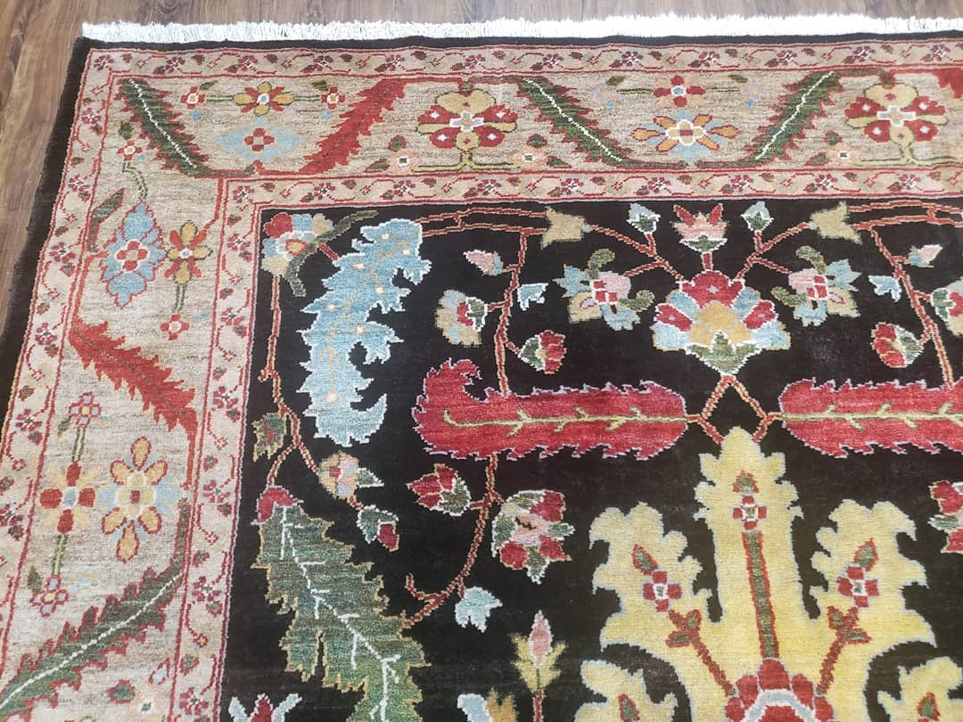 Peshawar Rug, 6x9 Rug, Hand Knotted Wool Area Rug, Black and Silver Rug, Unique Oriental Carpet, Handmade, Medium Sized Rug, Persian Rug - Jewel Rugs