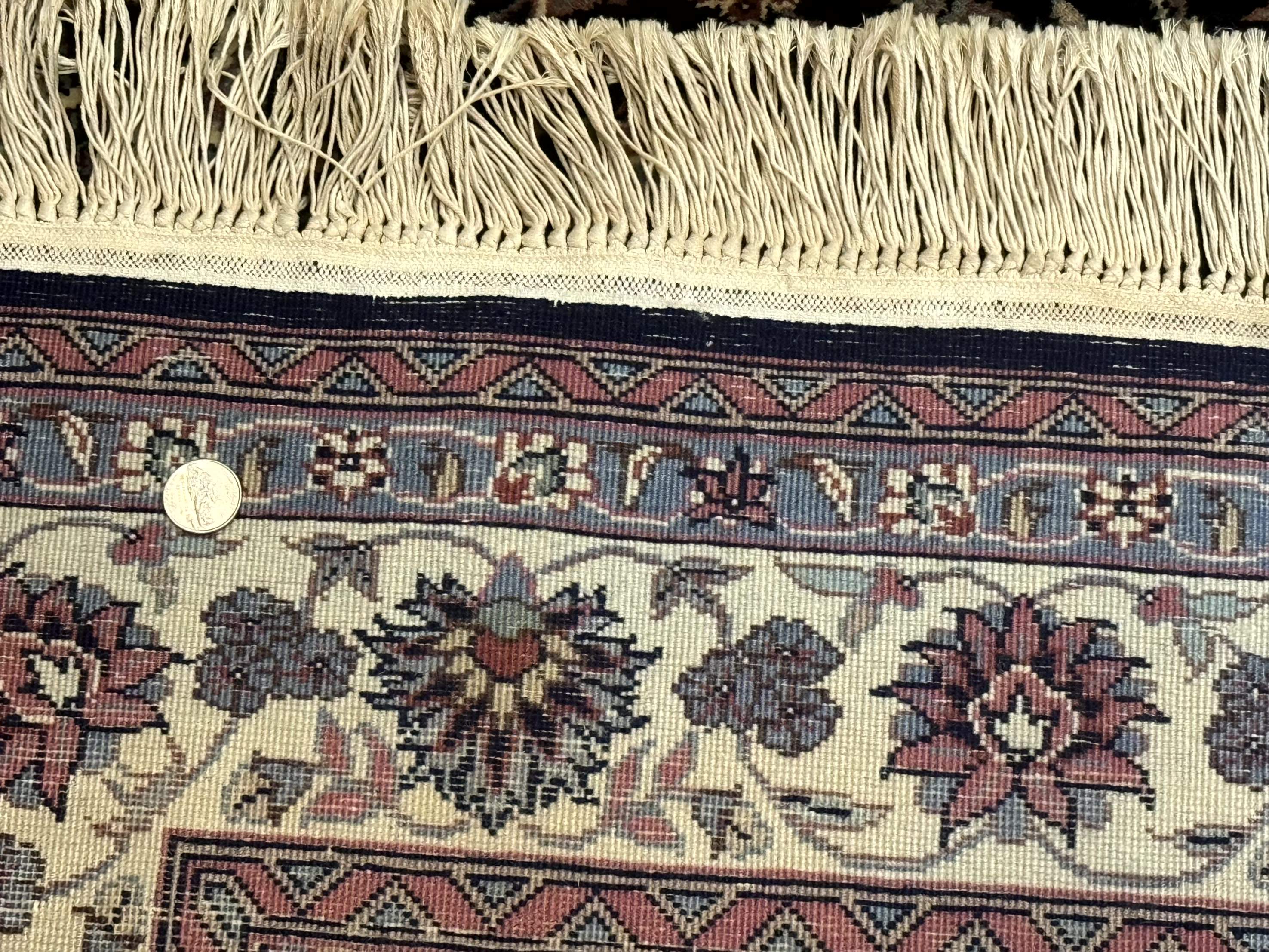 Sino Persian Rug 4x6, Navy Blue and Cream, Floral Allover Oriental Carpet - Jewel Rugs