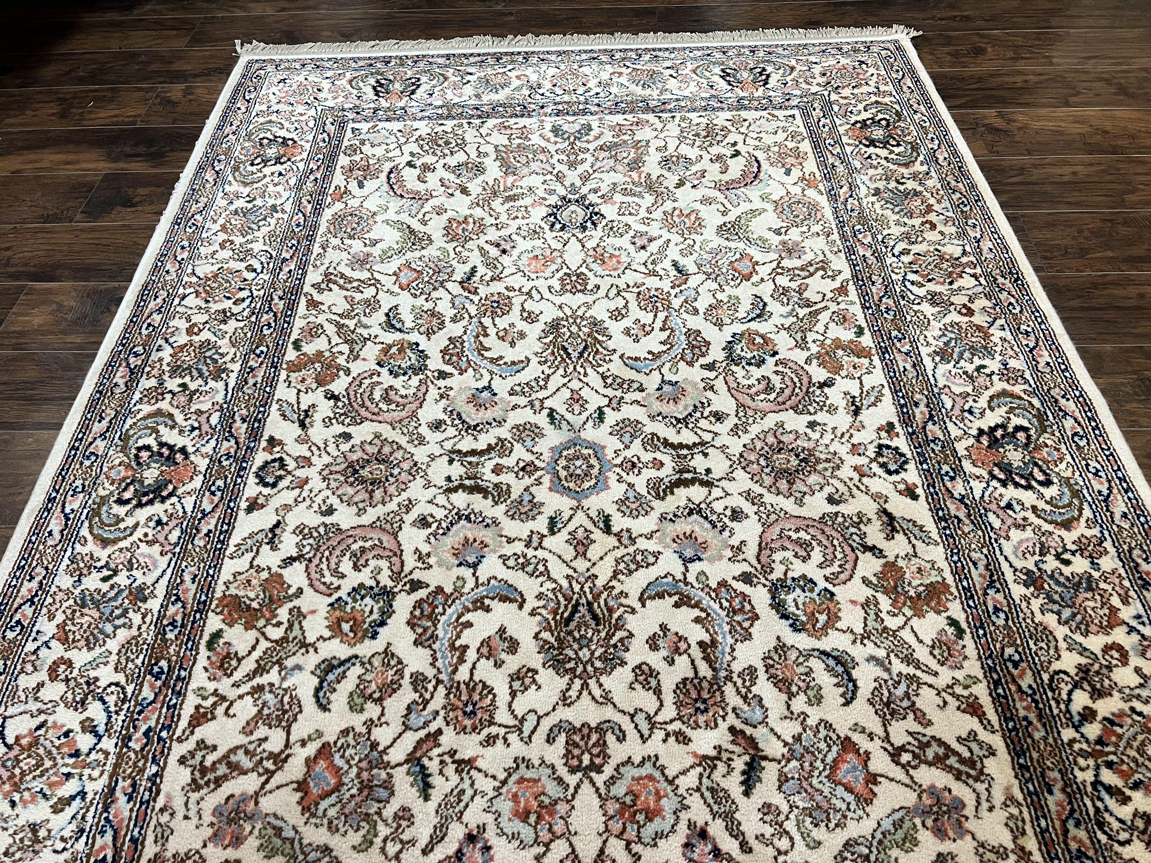 Karastan Rug 5.9 x 9, Tabrizz #738, Original 700 Series, 6x9 Wool Pile Karastan Carpet, Vintage Discontinued Karastan Area Rug, Ivory - Jewel Rugs