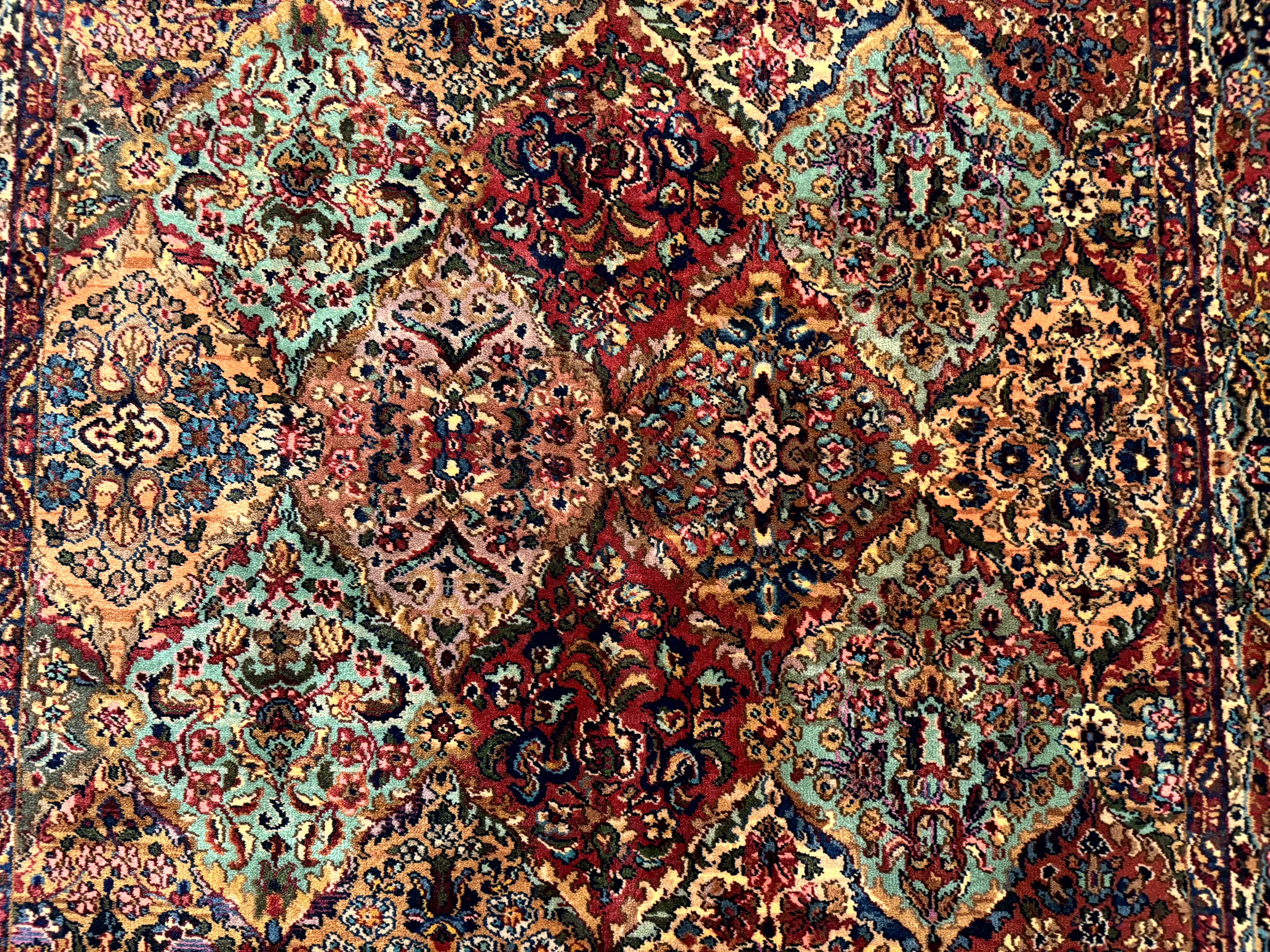 5.9 x 9 Karastan Rug Multicolor Panel Kirman #717, Original 700 Series, Wool - Jewel Rugs