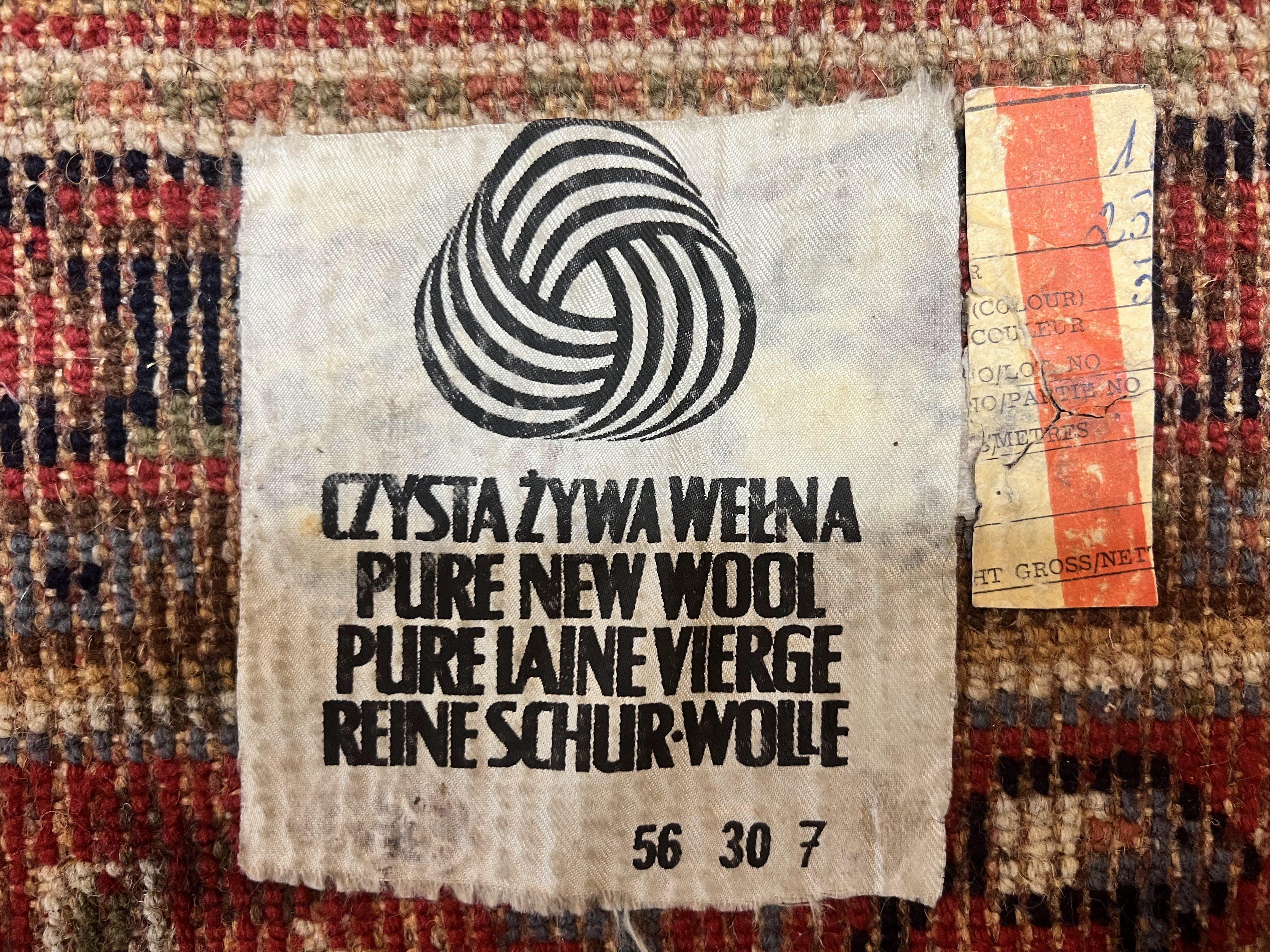 Belgium Power Loomed Rug 8x12, Geometric Medallions Persian Tribal Pattern, Vintage Wool Carpet, Ivory Red Blue - Jewel Rugs