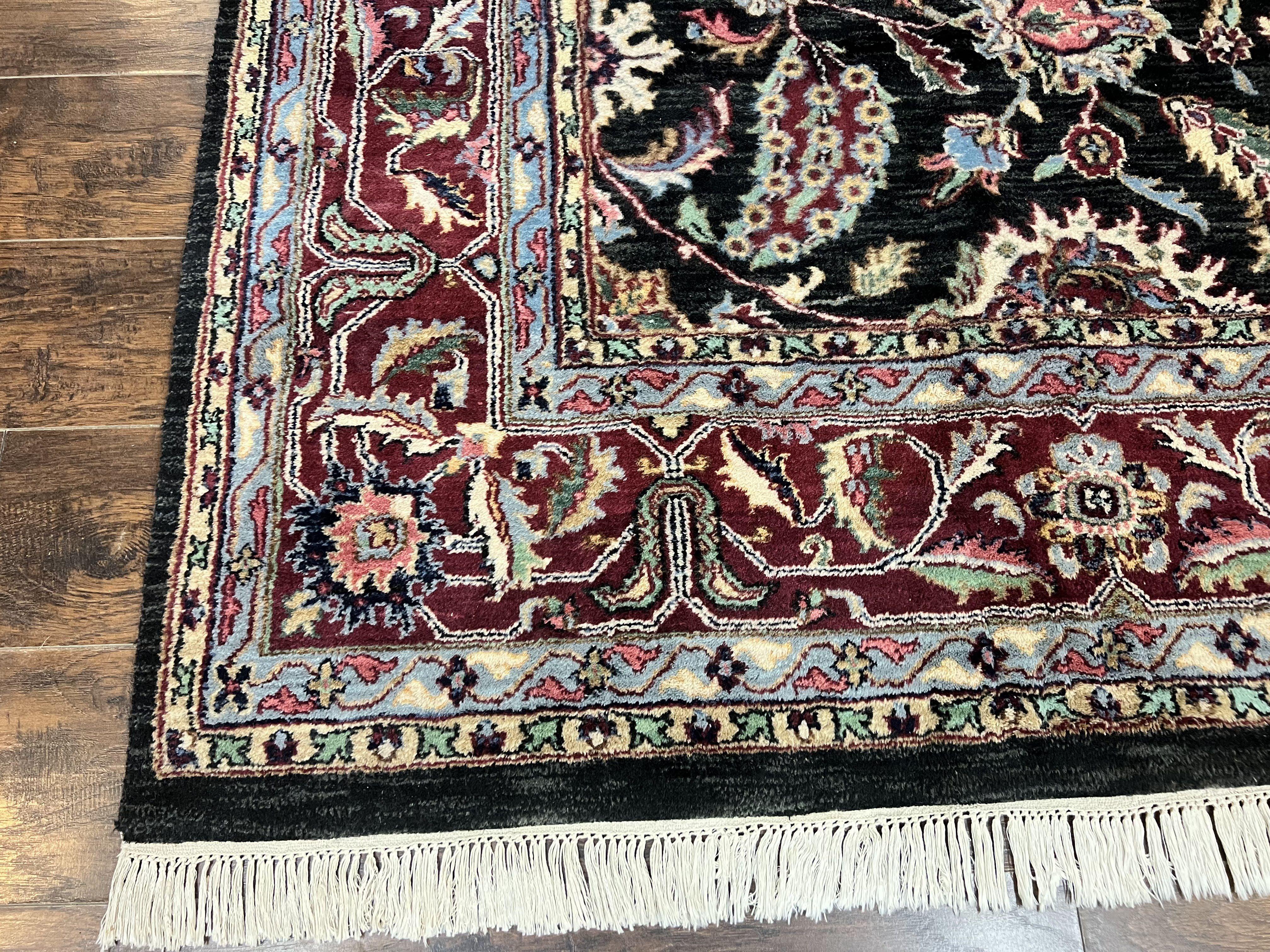 Indo Persian Rug 8x10, Nourison Carpet, Floral, Hand Knotted Vintage Wool Rug - Jewel Rugs