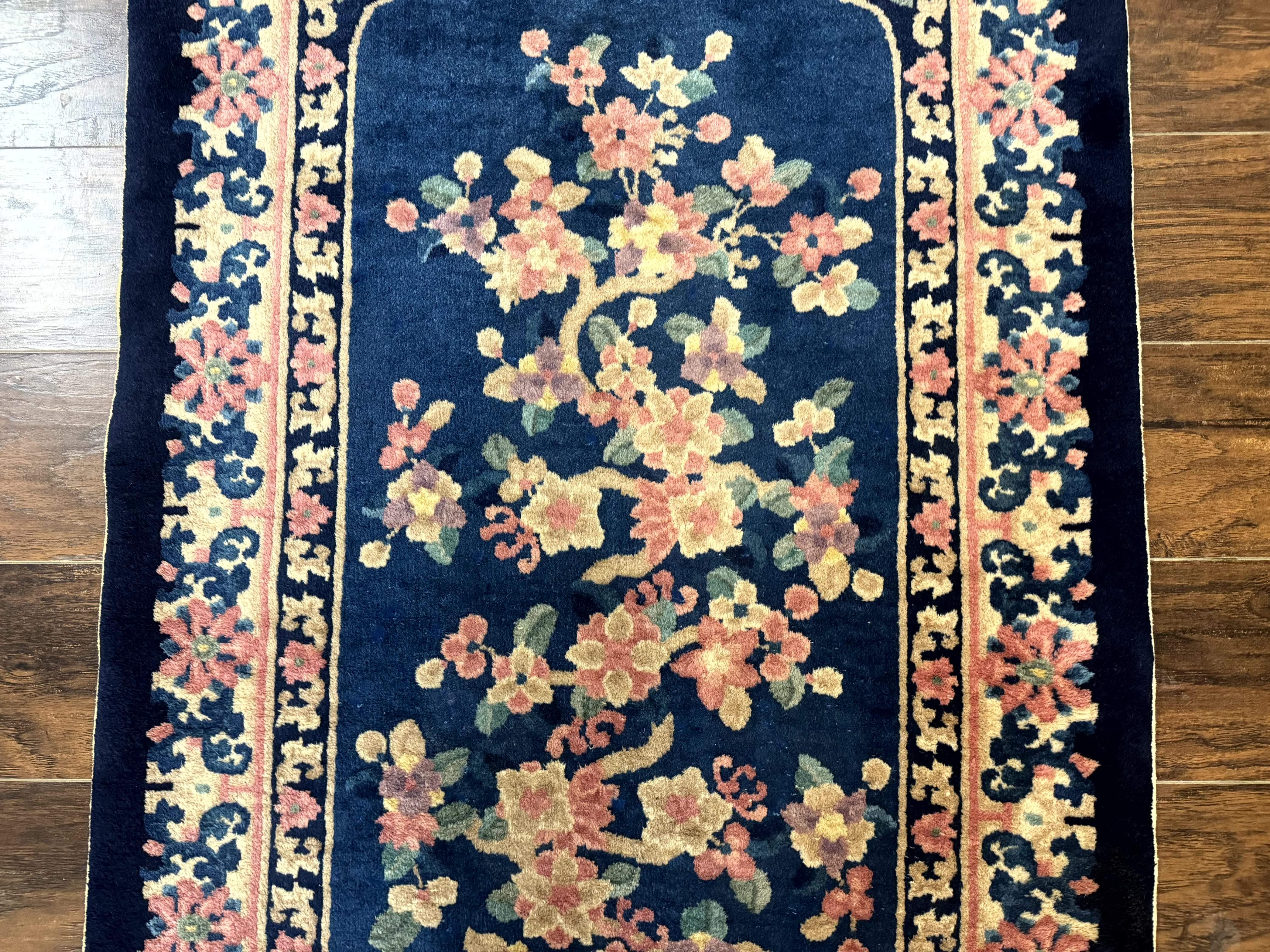 Chinese Rug 3x6, Peking Rug, Blue Chinese Wool Rug, Fete Rug - Jewel Rugs