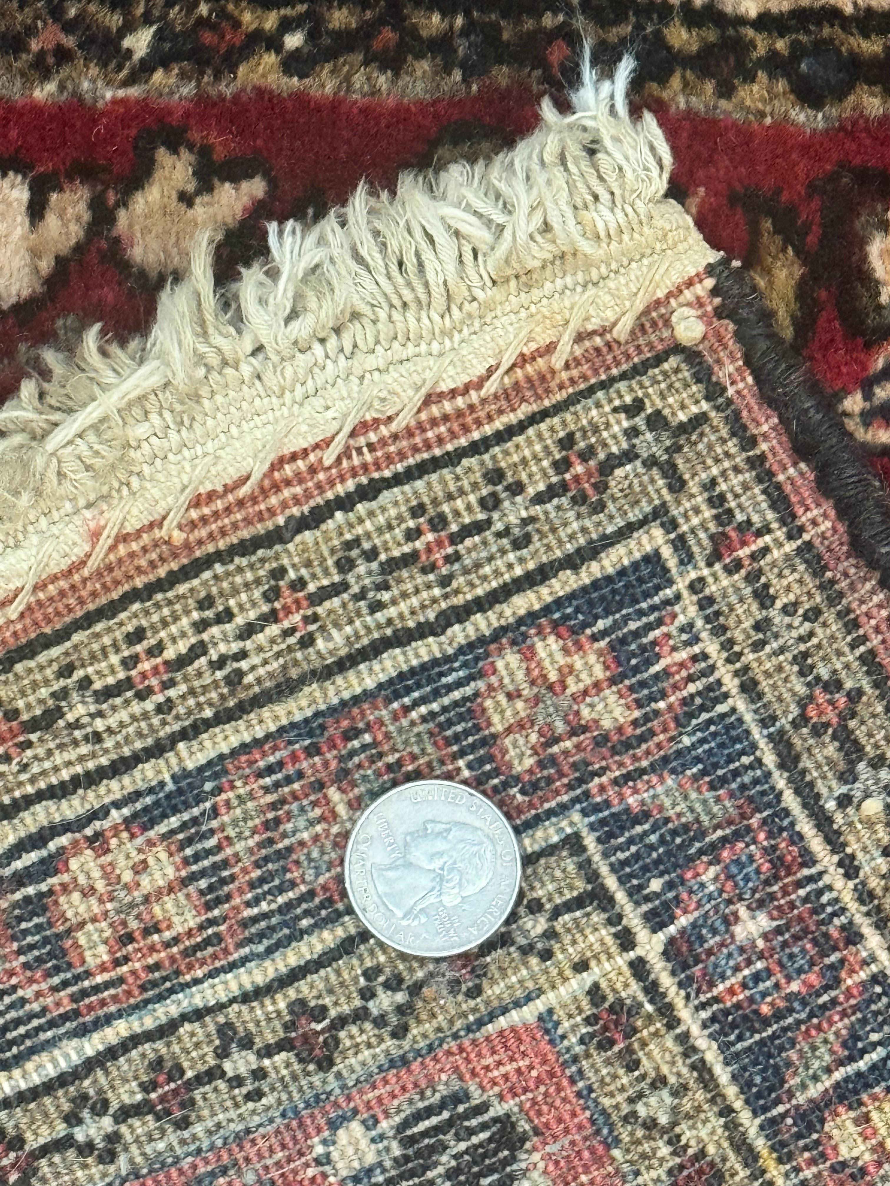 Small Persian Sarouk Rug 2x4, Floral, Red Hand Knotted Wool Traditional Oriental Carpet, Antique Persian Rug 2 x 4 - Jewel Rugs