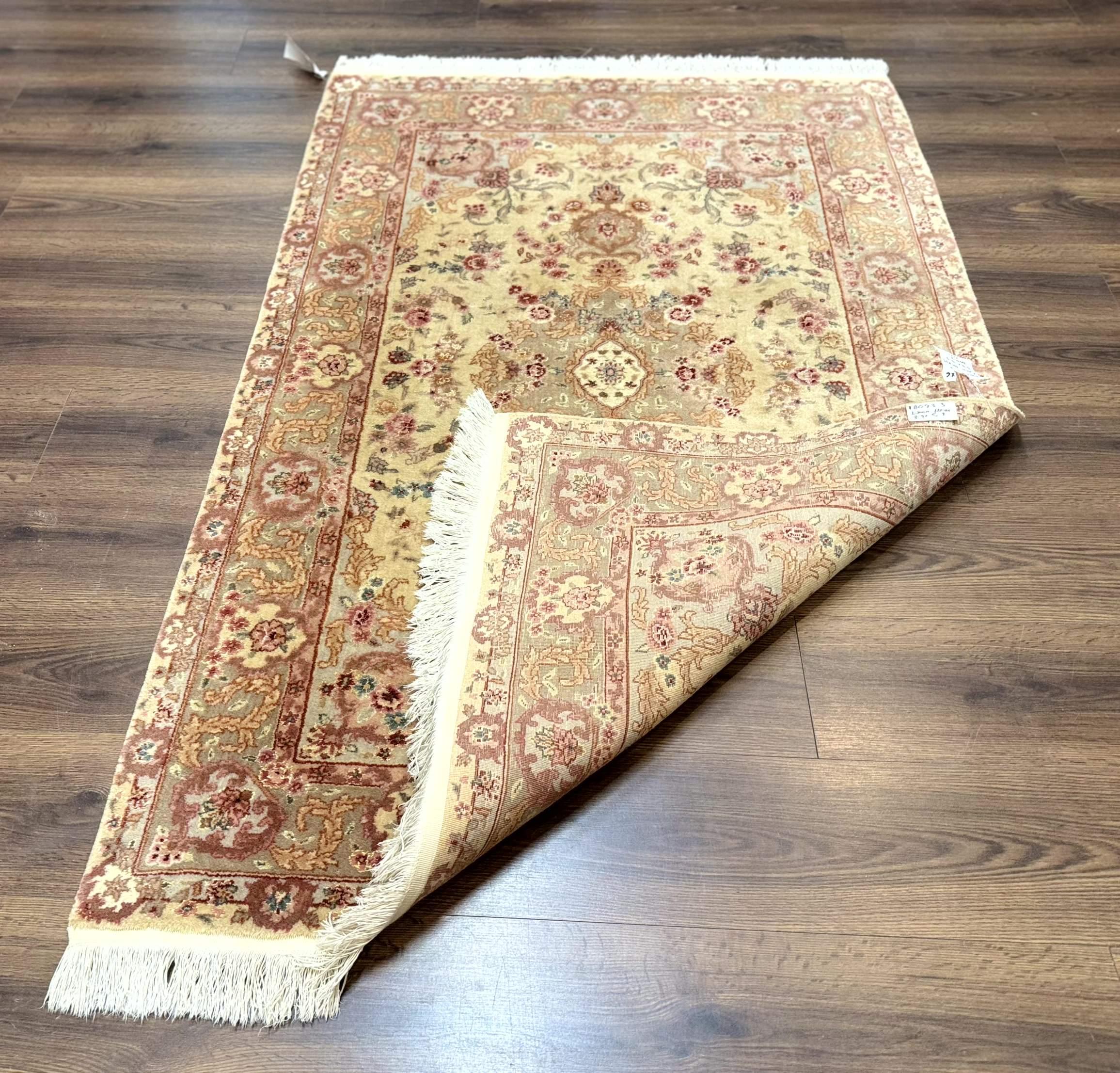 Sino Persian Rug 4x6, Wool and Silk Highlights, Fine 200 KPSI - Jewel Rugs