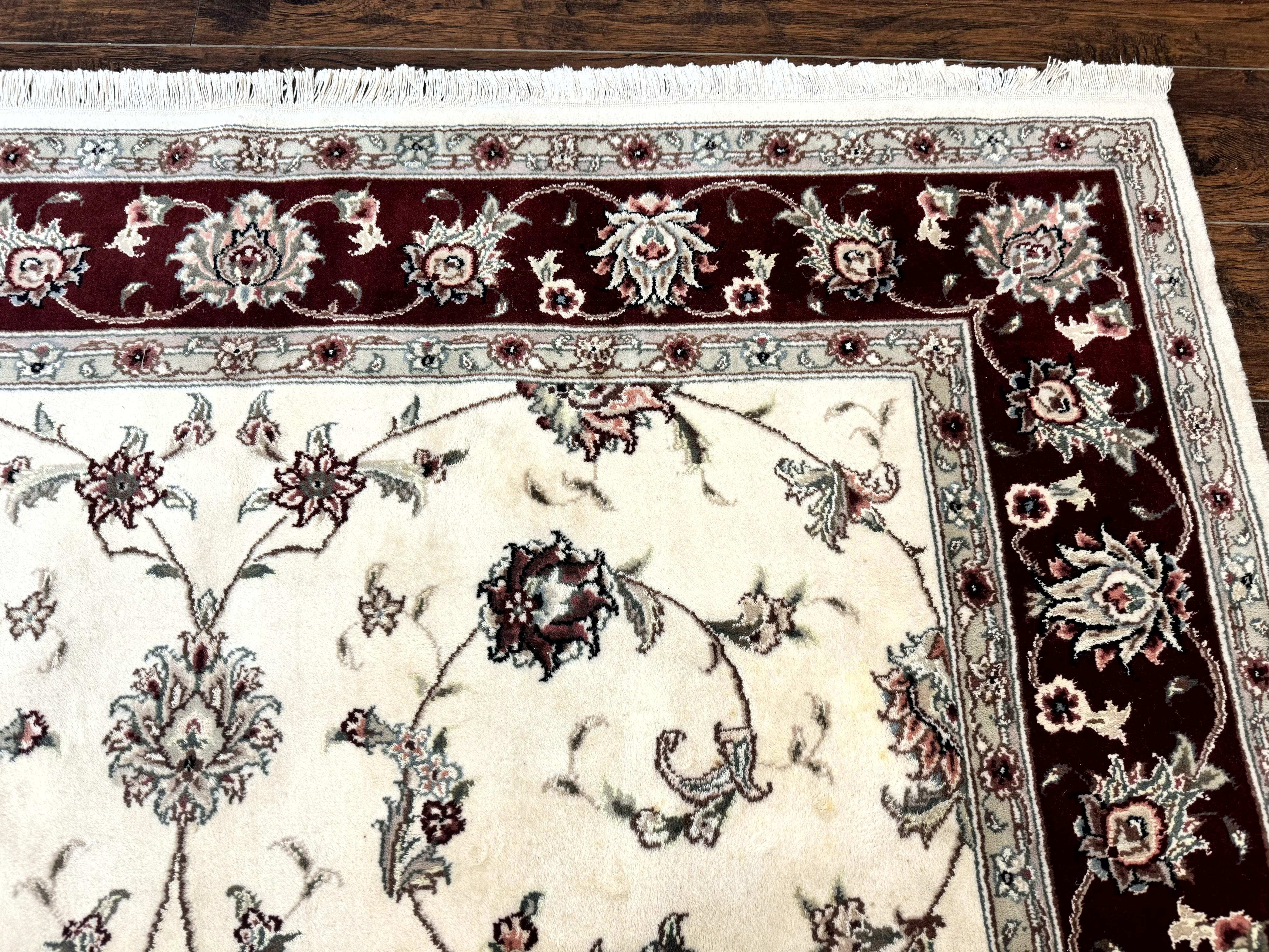 Ivory and Burgundy Pak Persian Rug 6x9 - Jewel Rugs