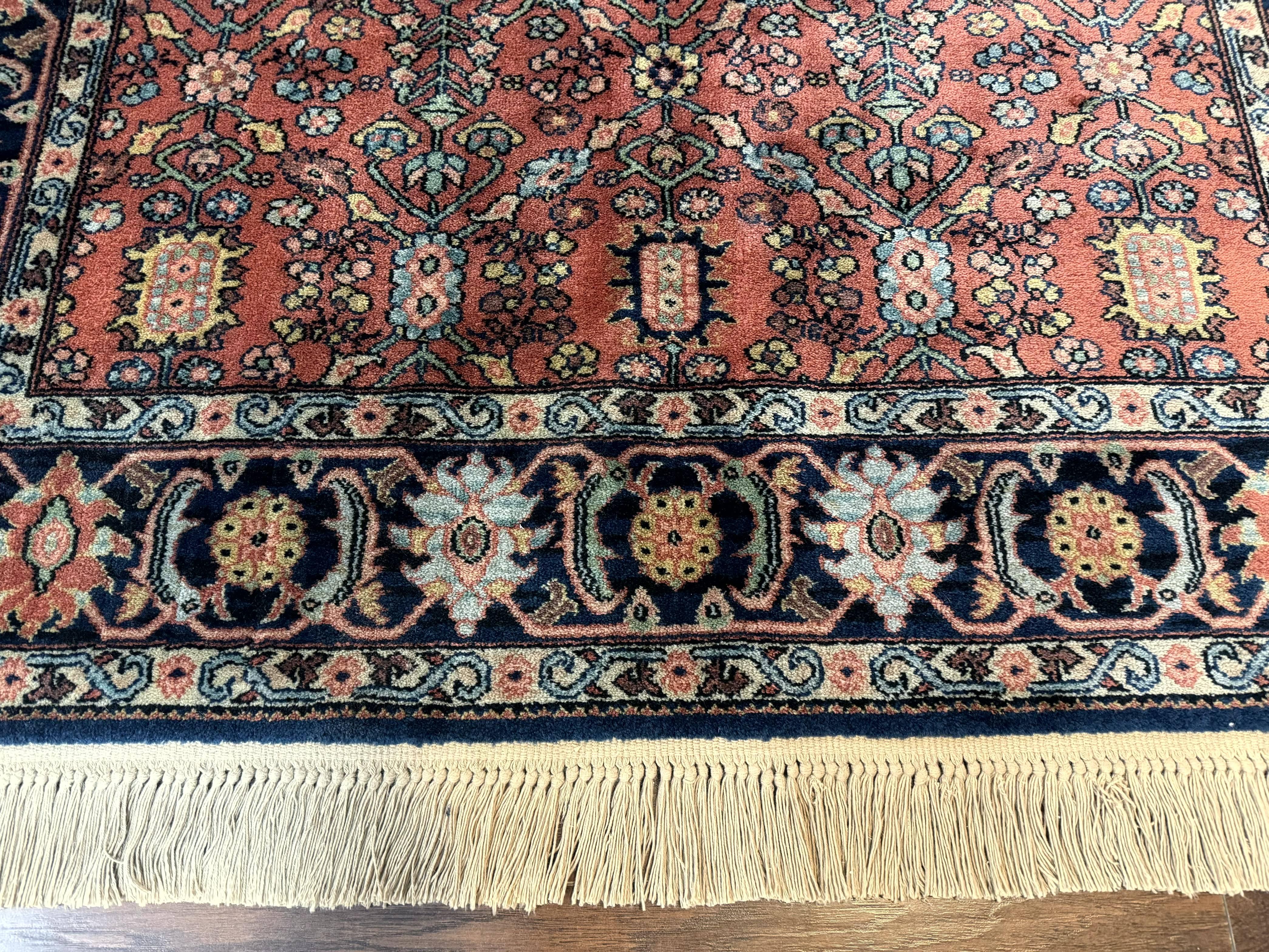 5.9 x 9 Karastan Serapi Rug #729, Wool Karastan Carpet, Original 700 Series, Red and Dark Blue, Discontinued, 6x9 Vintage Karastan, Rare - Jewel Rugs