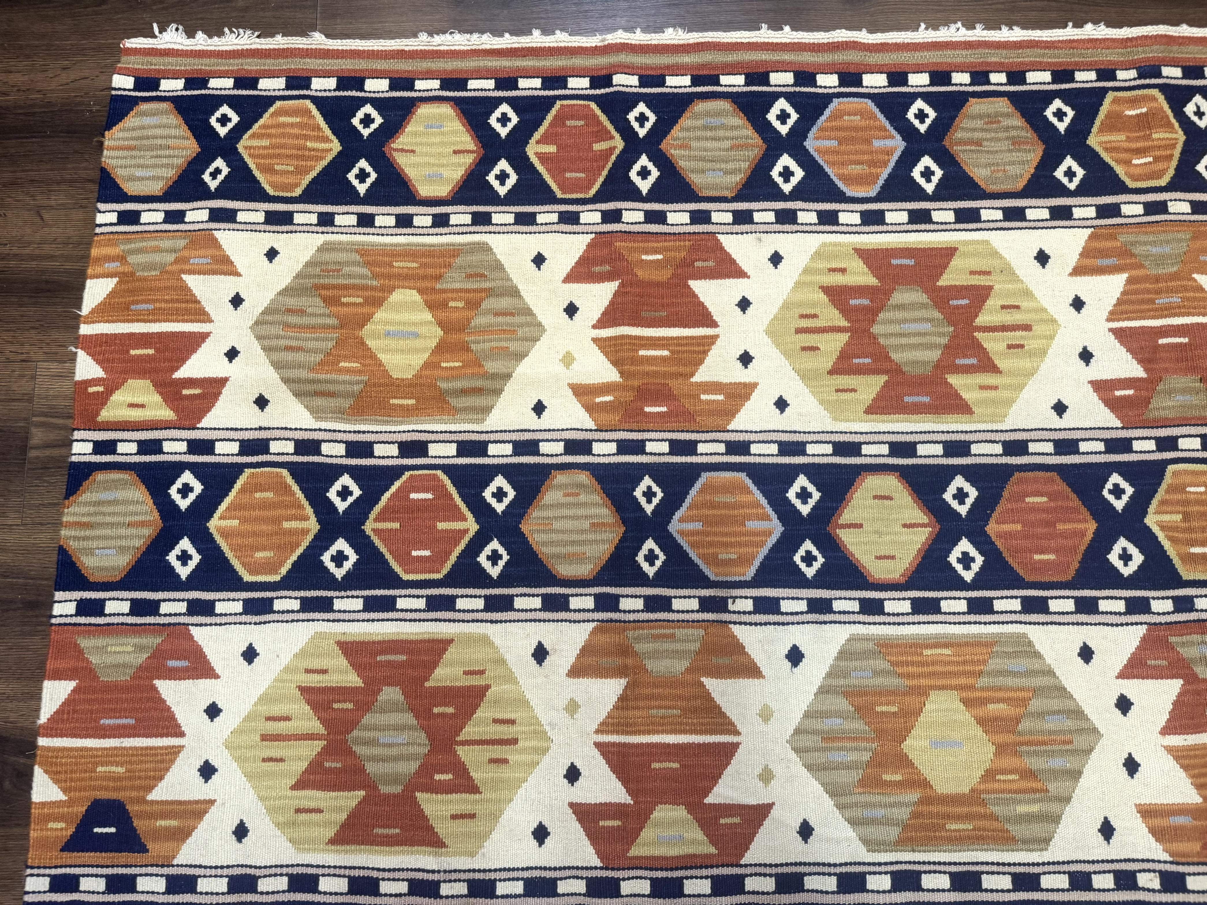 Turkish Kilim Rug 8x11, Handmade, Wool, Nourison Rug - Jewel Rugs