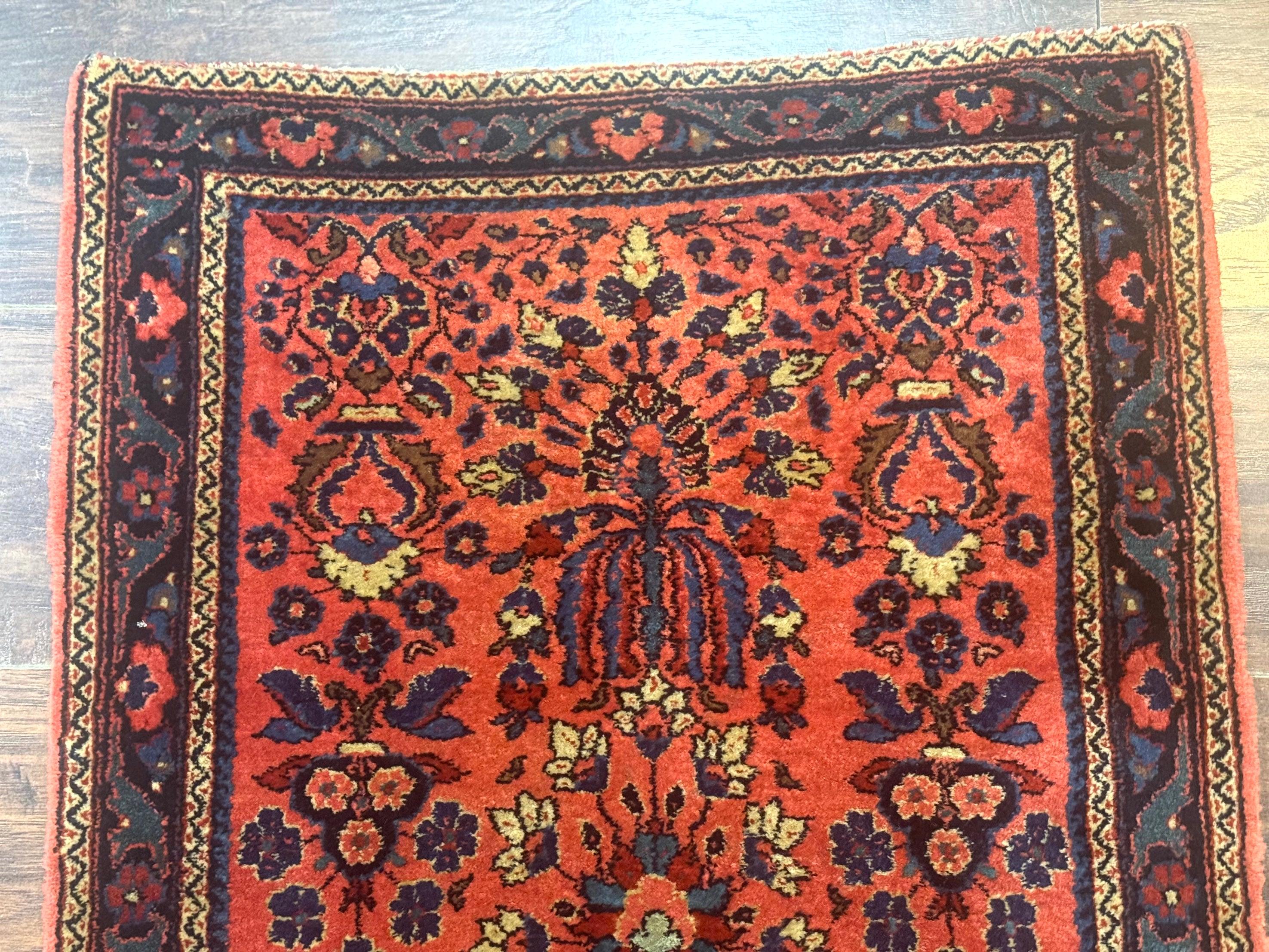 Antique Persian Sarouk Rug 2x4, Red, Fine 260 KPSI - Jewel Rugs