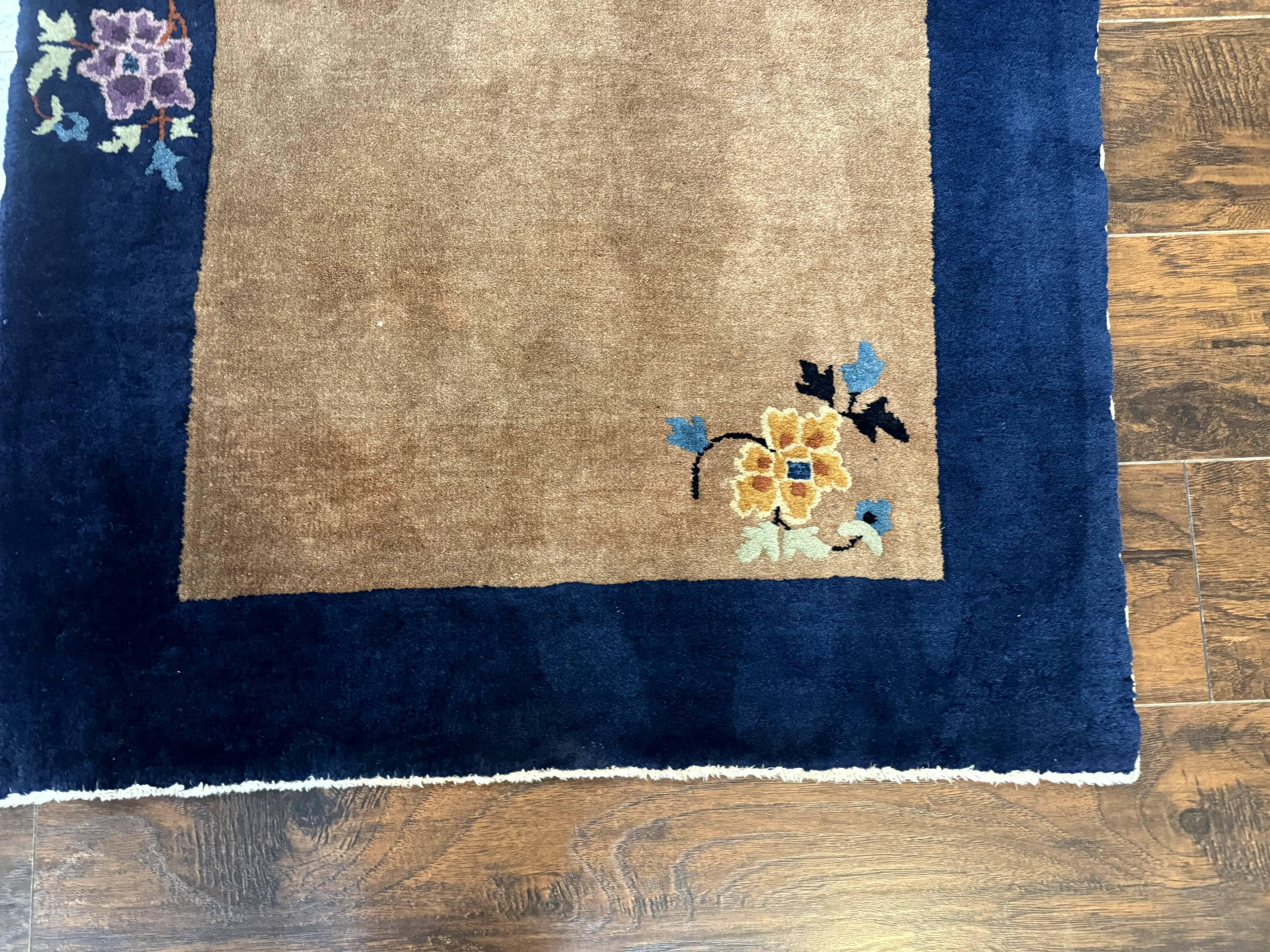 Chinese Rug 3x5, Antique Peking Art Deco Carpet, Simple Design - Jewel Rugs