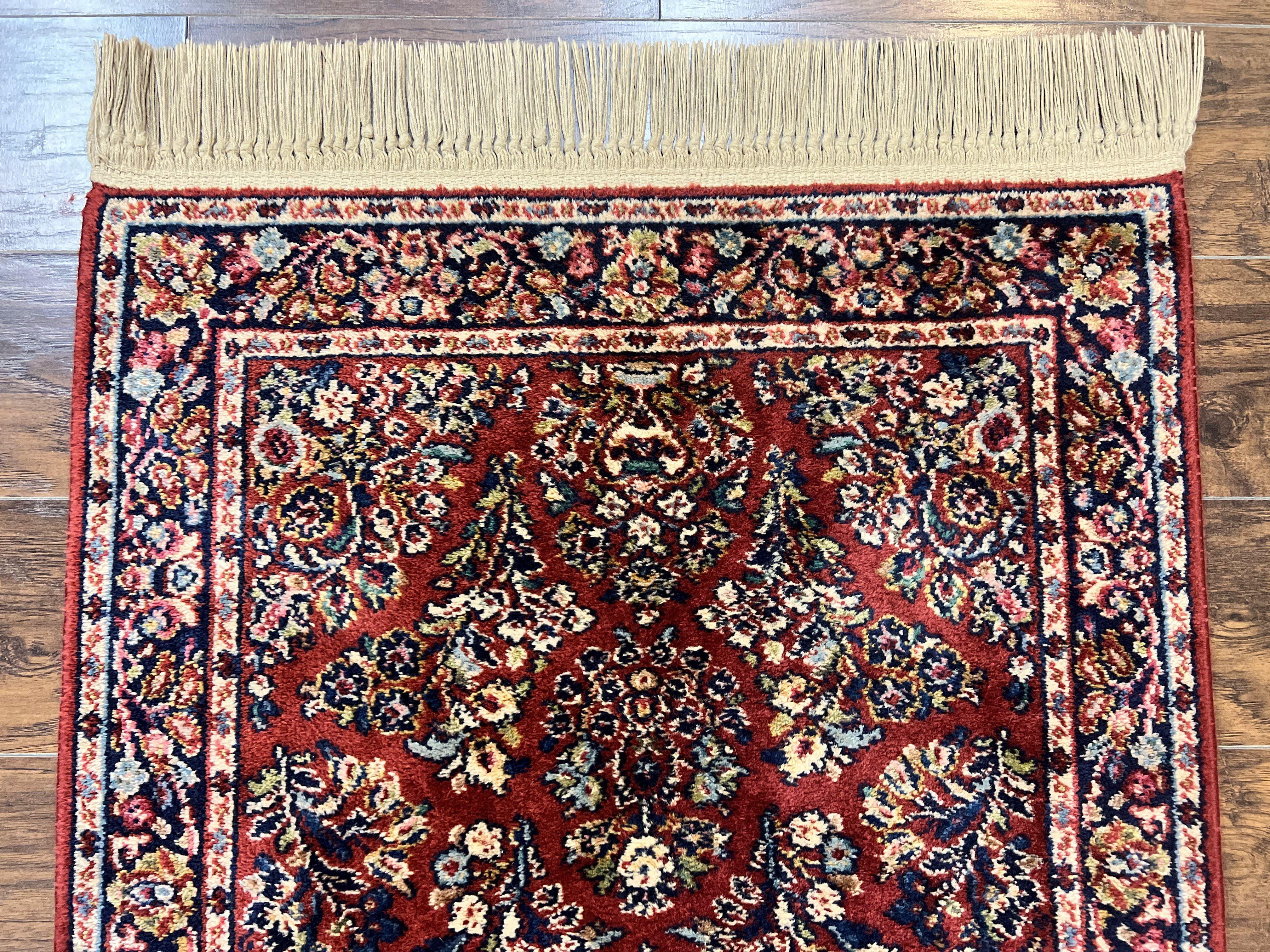 Karastan Red Sarouk Rug #785, Small Karastan Wool Pile Rug 3x5 ft, Original 700 Series, Discontinued Vintage Karastan Carpet - Jewel Rugs
