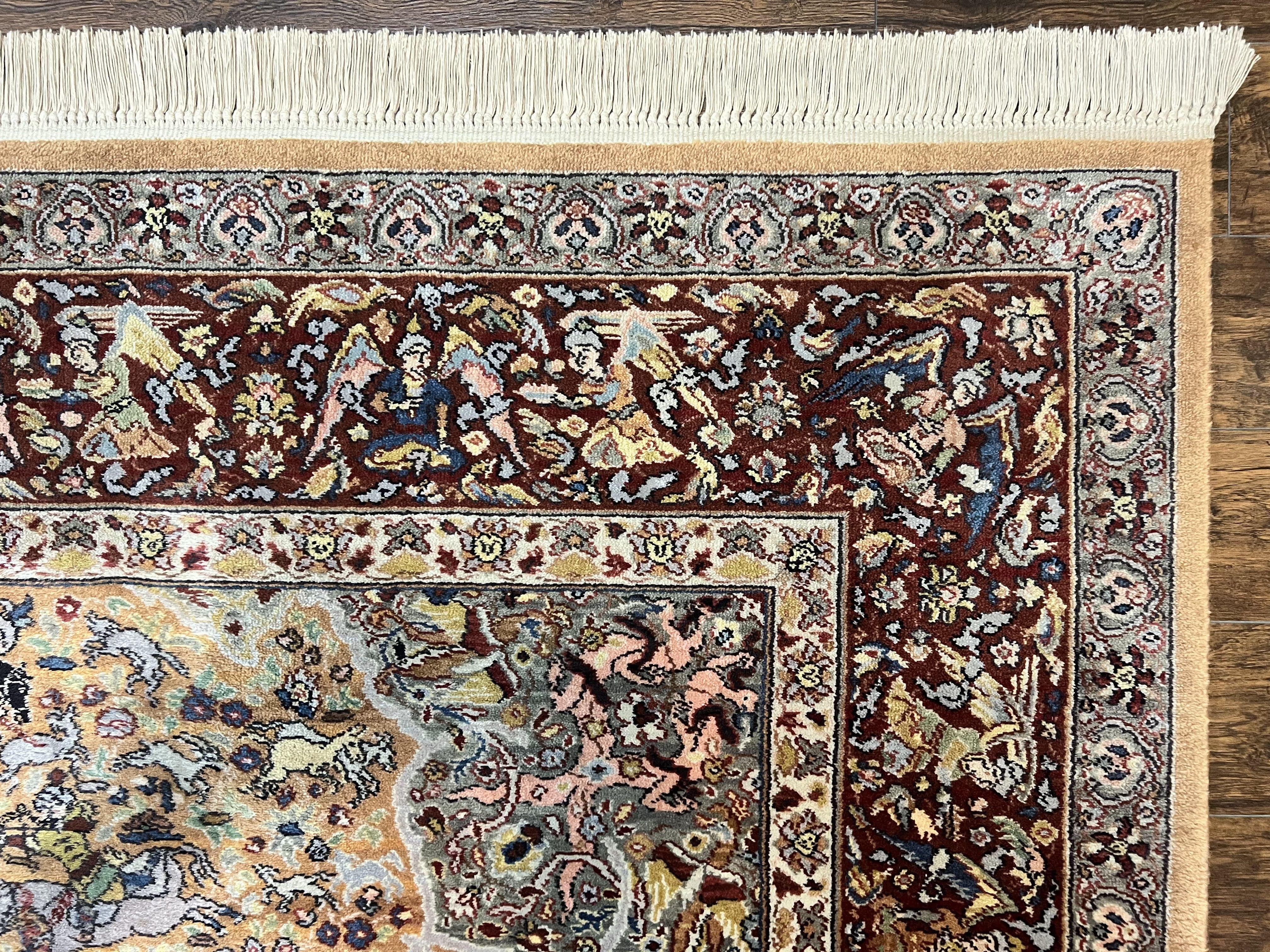 Karastan Rug 8.8 x 12 Persian Hunting Rug #723, Wool Pile Karastan Area Rug, Discontinued Original 700 Series Karastan Carpet, Room Sized - Jewel Rugs