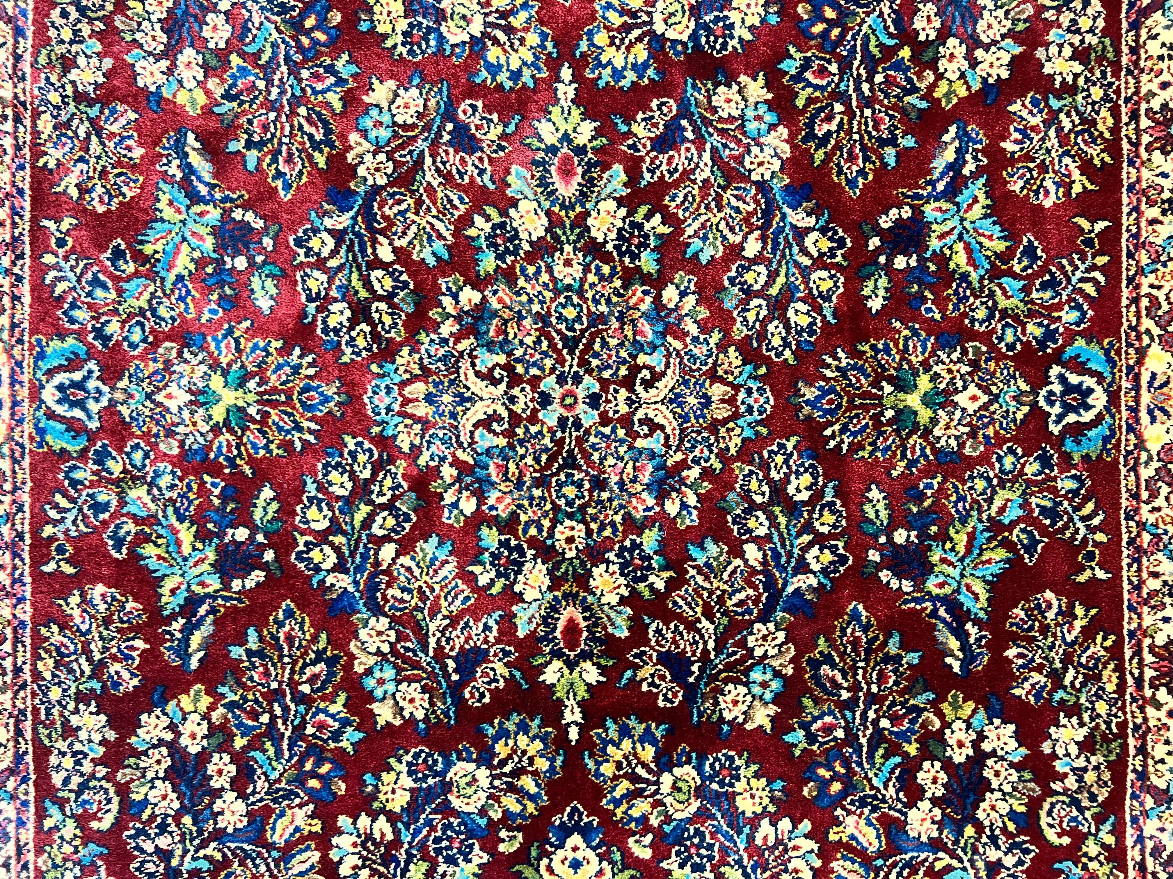 Karastan Rug 5.9 x 9 Red Sarouk Rug #785, Karastan Wool Rug, Karastan Carpet, Original 700 Series Vintage Karastan Oriental Rug Discontinued - Jewel Rugs