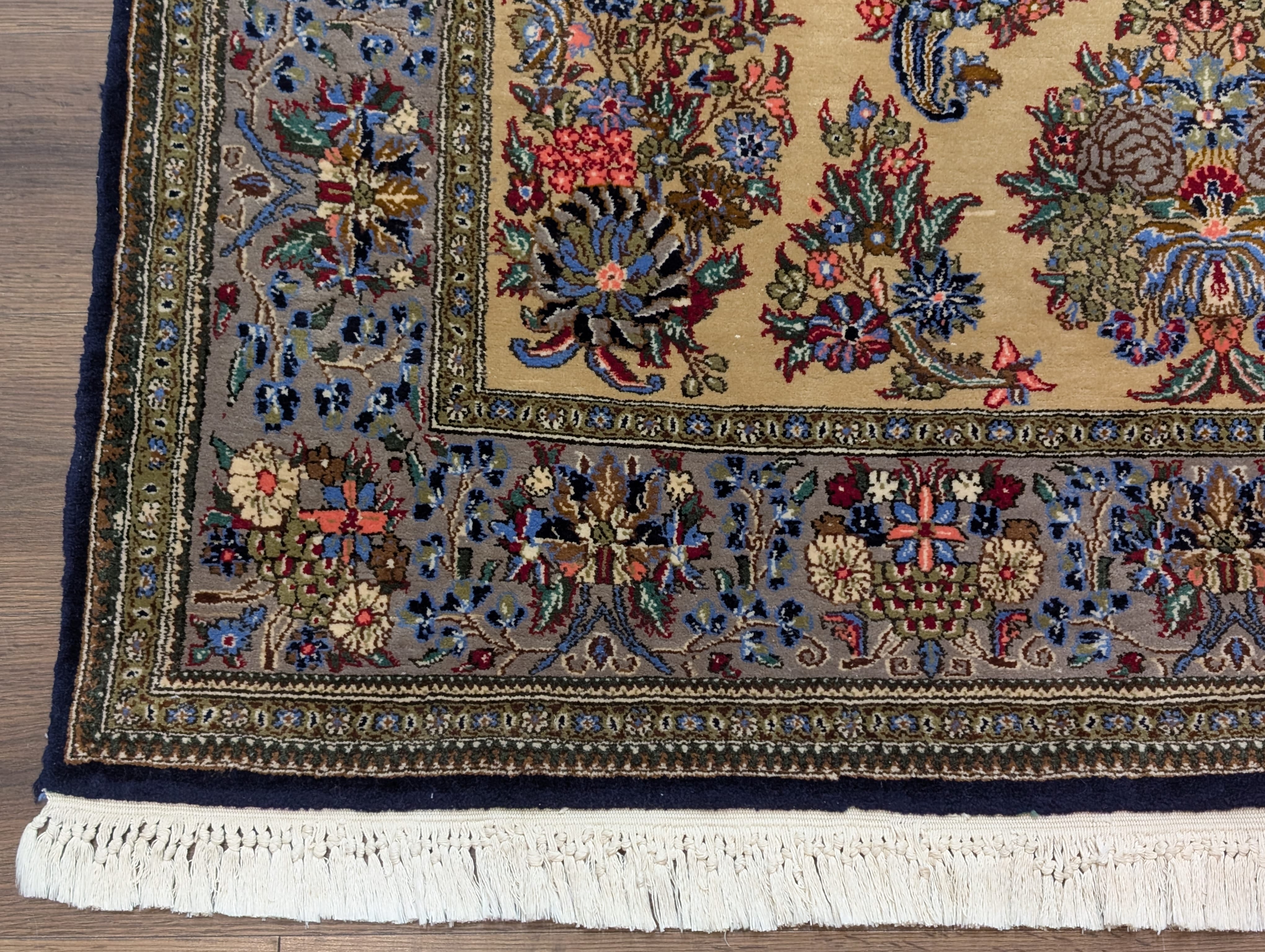 Persian Qum Rug 5x7, Floral, Tan & Multicolor - Jewel Rugs