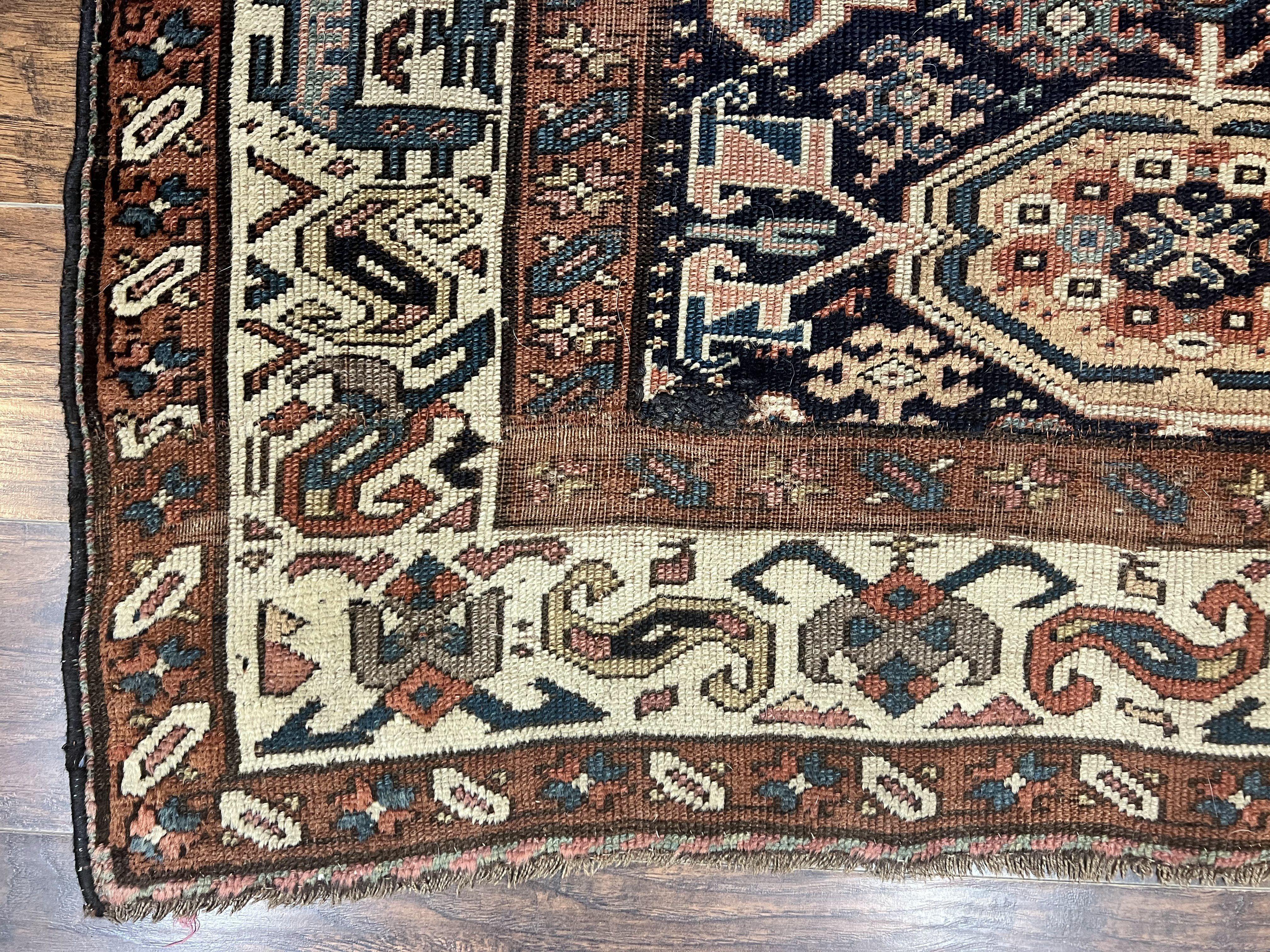 Antique Persian Tribal Runner Rug 4.6 x 9.8, Kurdish Runner, Rug for Hallway or Kitchen, 1920s Carpet, Wool Handmade Rug - Jewel Rugs