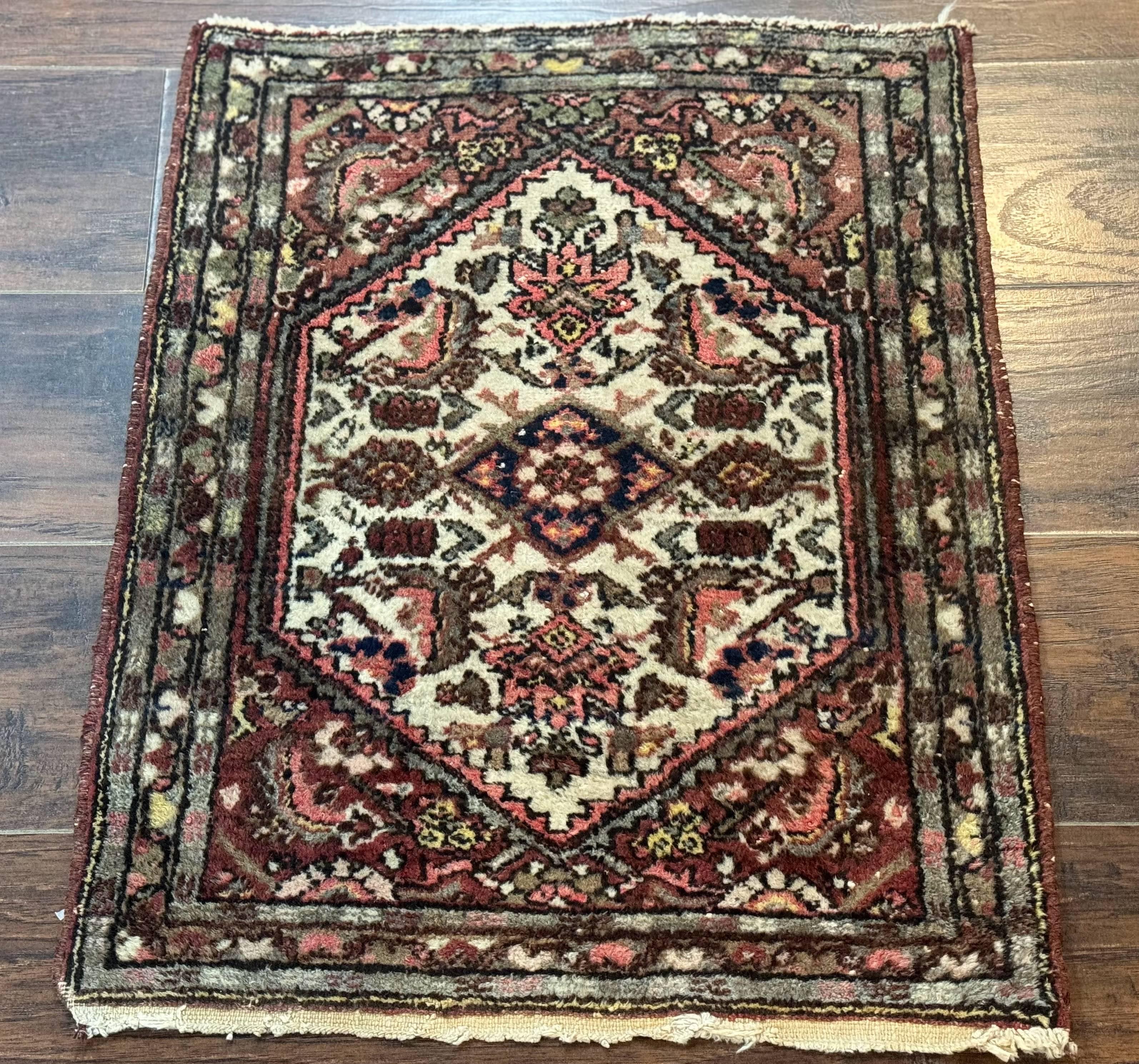 Small Persian Rug 2 x 2.5, Antique Tribal Rug, 1920s Persian Carpet, Wool Handmade - Jewel Rugs