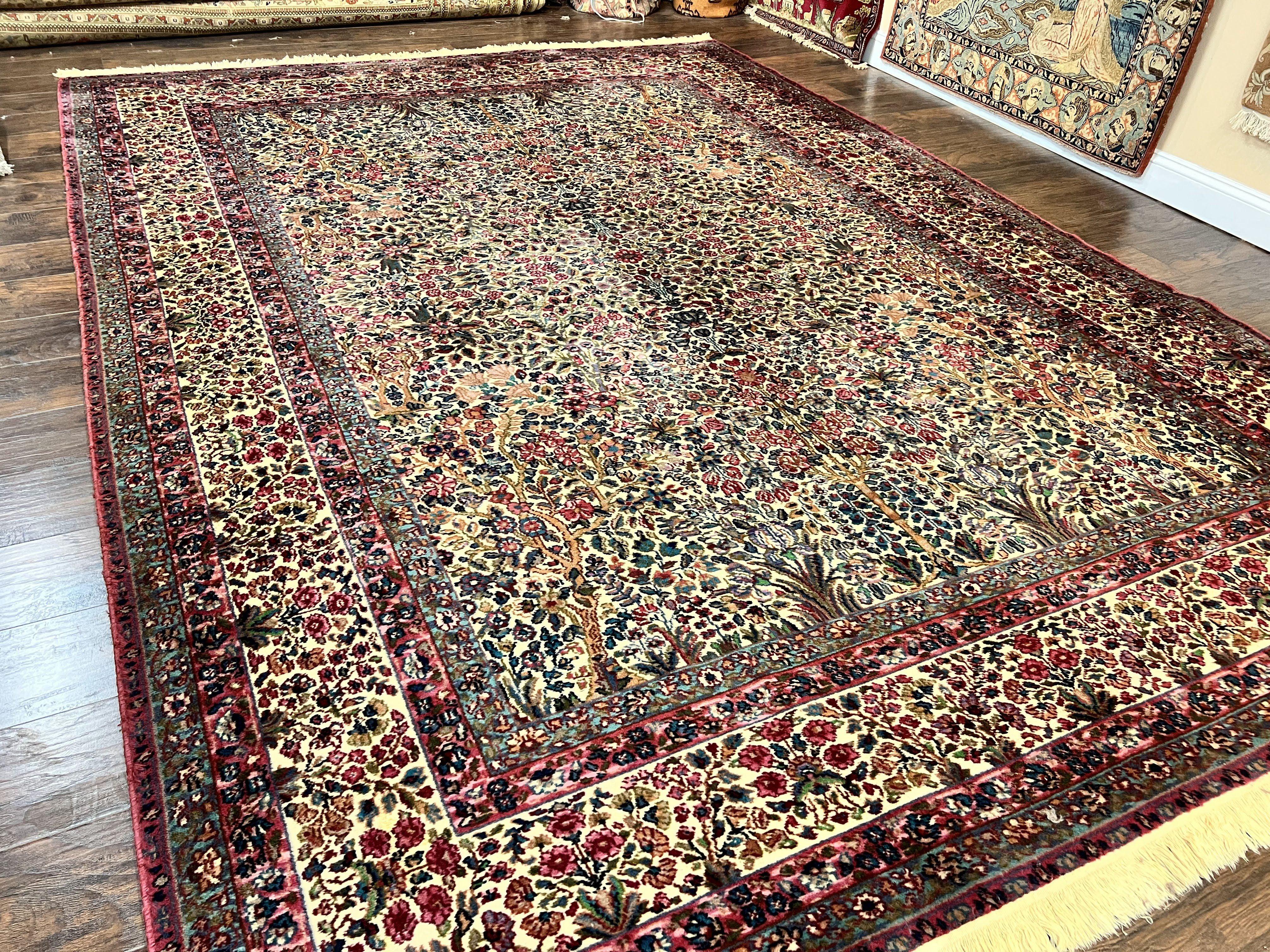 Karastan Rug 9x12, Lanamar Kirman #5519, Wool Karastan Carpet, Antique Floral Karastan Rug, Tree of Life Design Rug, Traditional Rug - Jewel Rugs