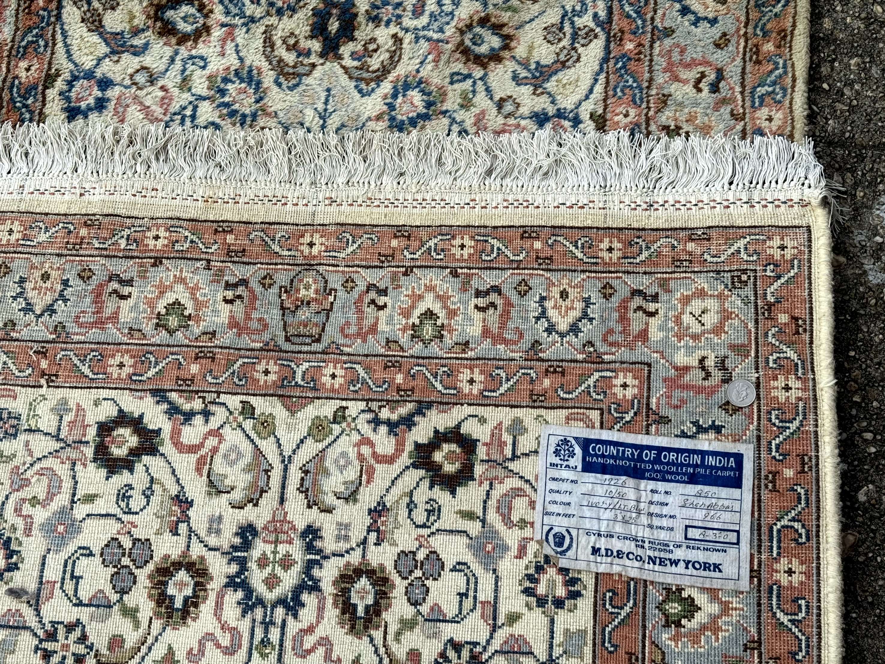 Indo Persian Long Runner Rug 3 x 25 ft, Ivory, Hand Knotted - Jewel Rugs