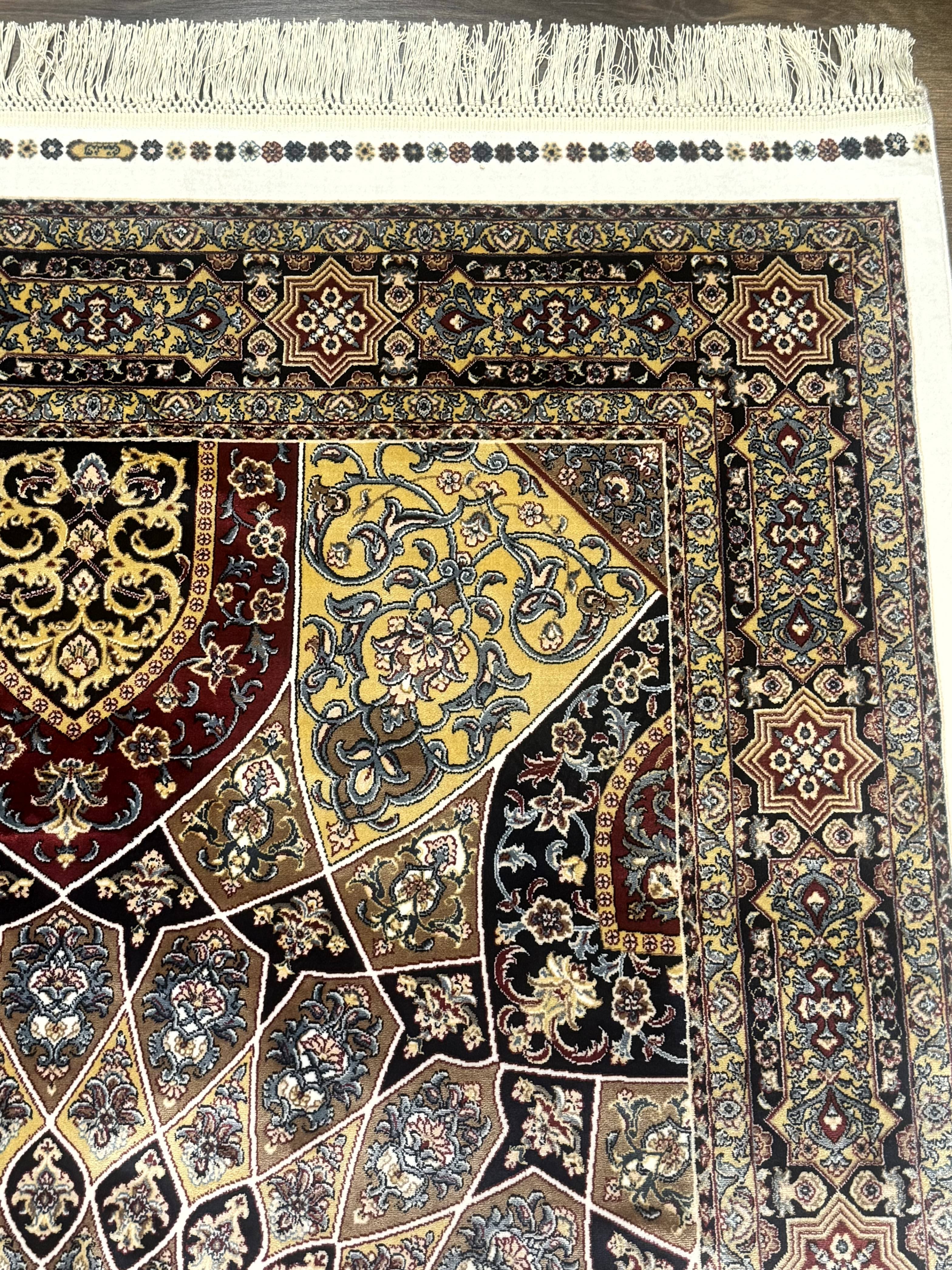 Turkish Silk Rug 4x6, Dome Design, Memluk Carpet, Bamboo Silk, New - Jewel Rugs