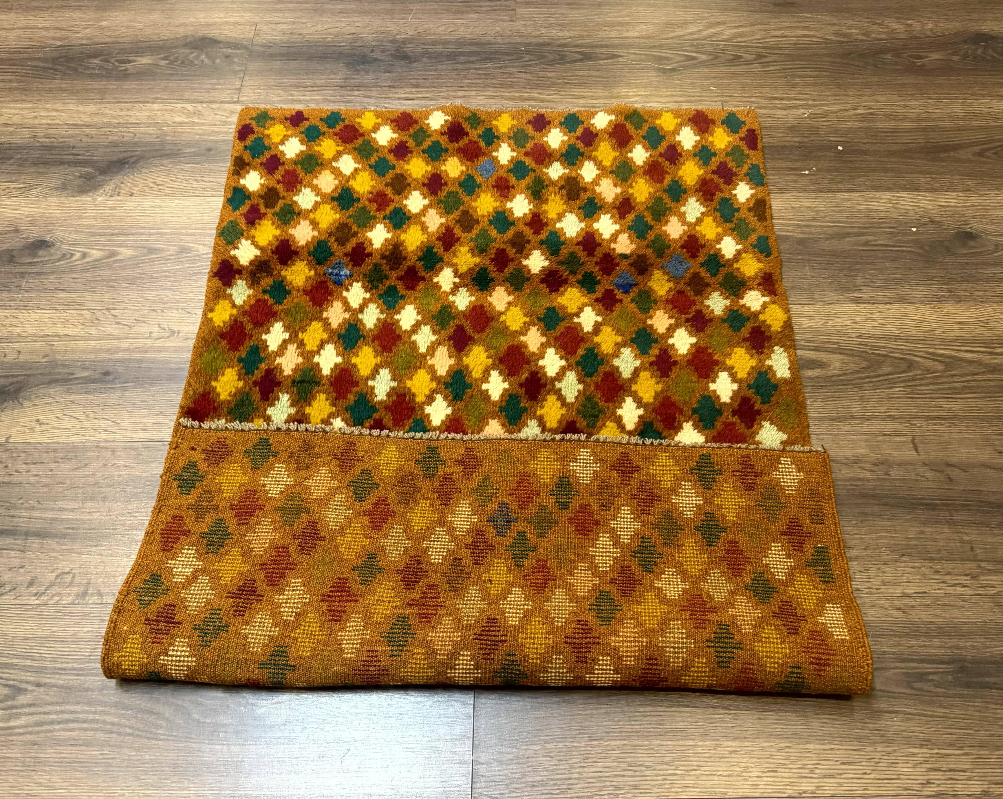 Balouch Rug 3x4, Burnt-Orange, Multicolor, Afghan Rug - Jewel Rugs