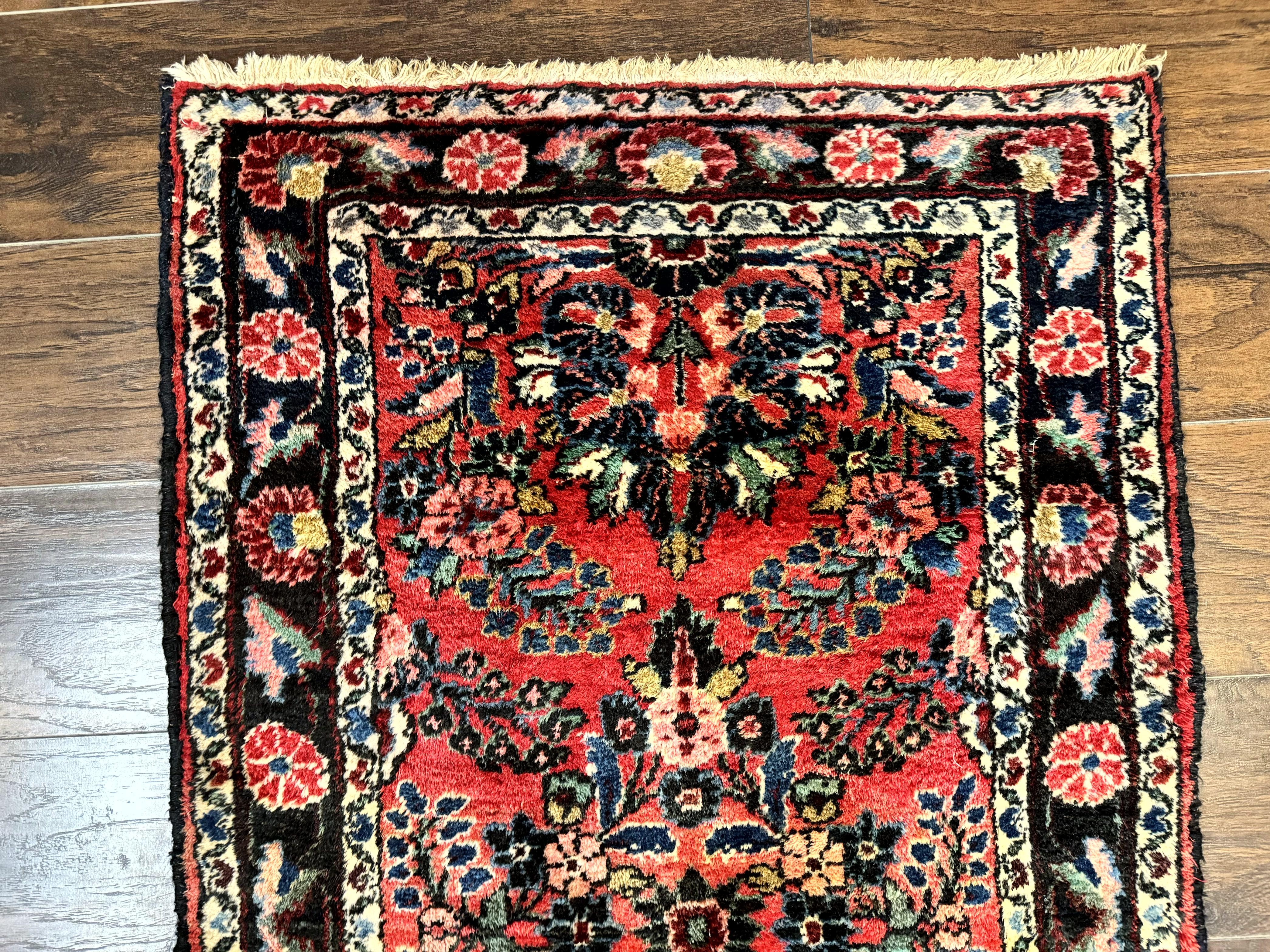 Antique Persian Runner Rug 2.7 x 20 Red Long Runner for Hallway Wool Handmade - Jewel Rugs