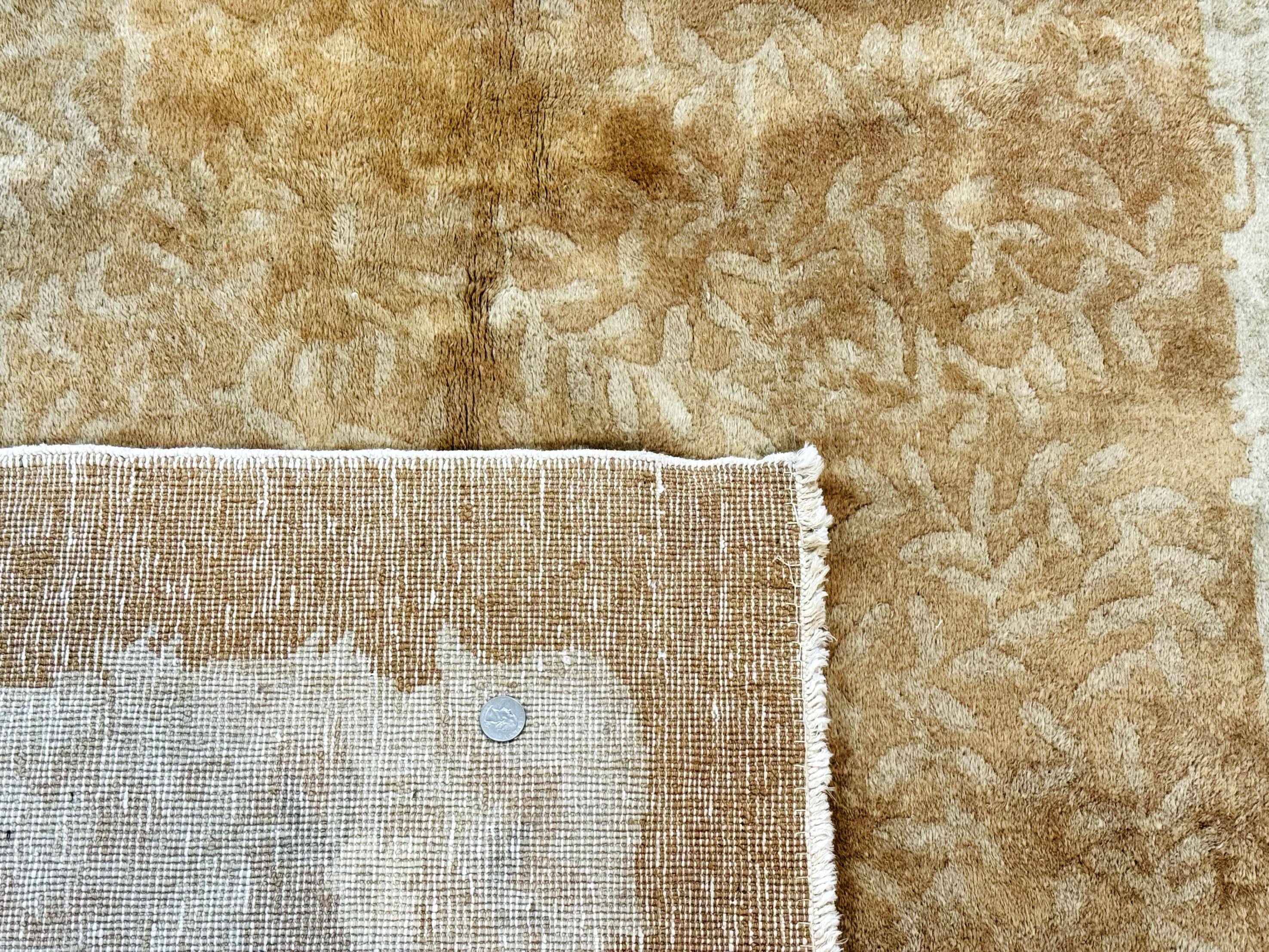 Chinese Peking Rug 5x7, Golden-Tan, Vintage Chinese Wool Carpet - Jewel Rugs