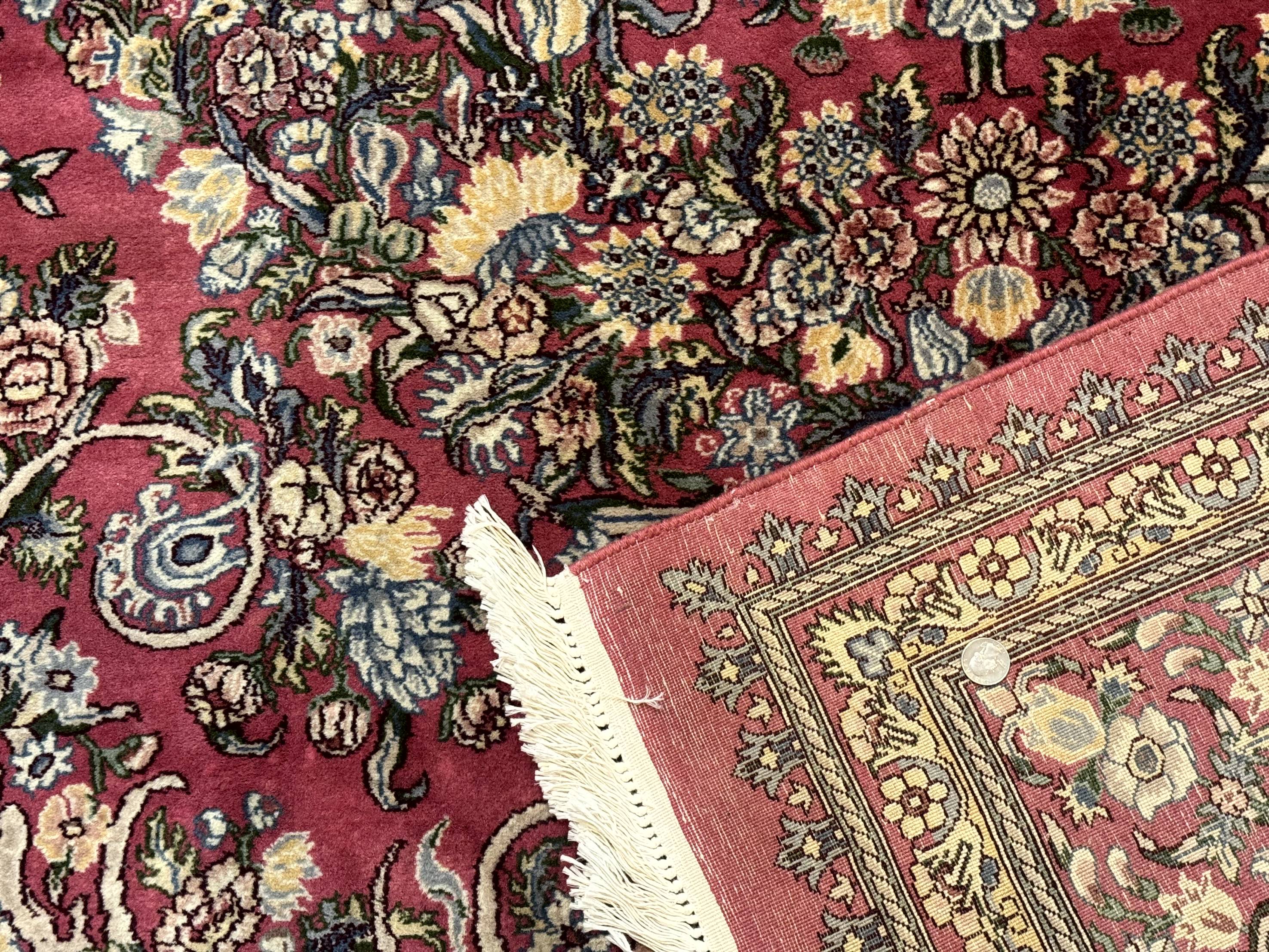 Sino Persian Rug 9x12, Fine 290 KPSI, Rose-Red, Floral Allover - Jewel Rugs