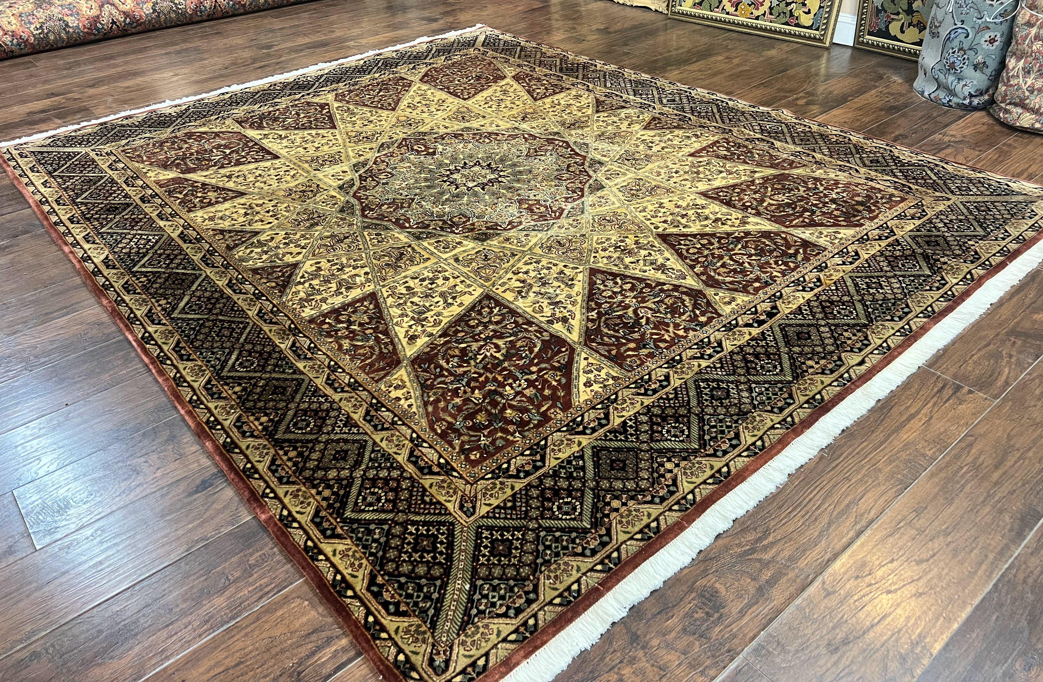 Indo Persian Rug 8x10, Dome Design, 210 KPSI, Handmade Vintage Wool Rug - Jewel Rugs