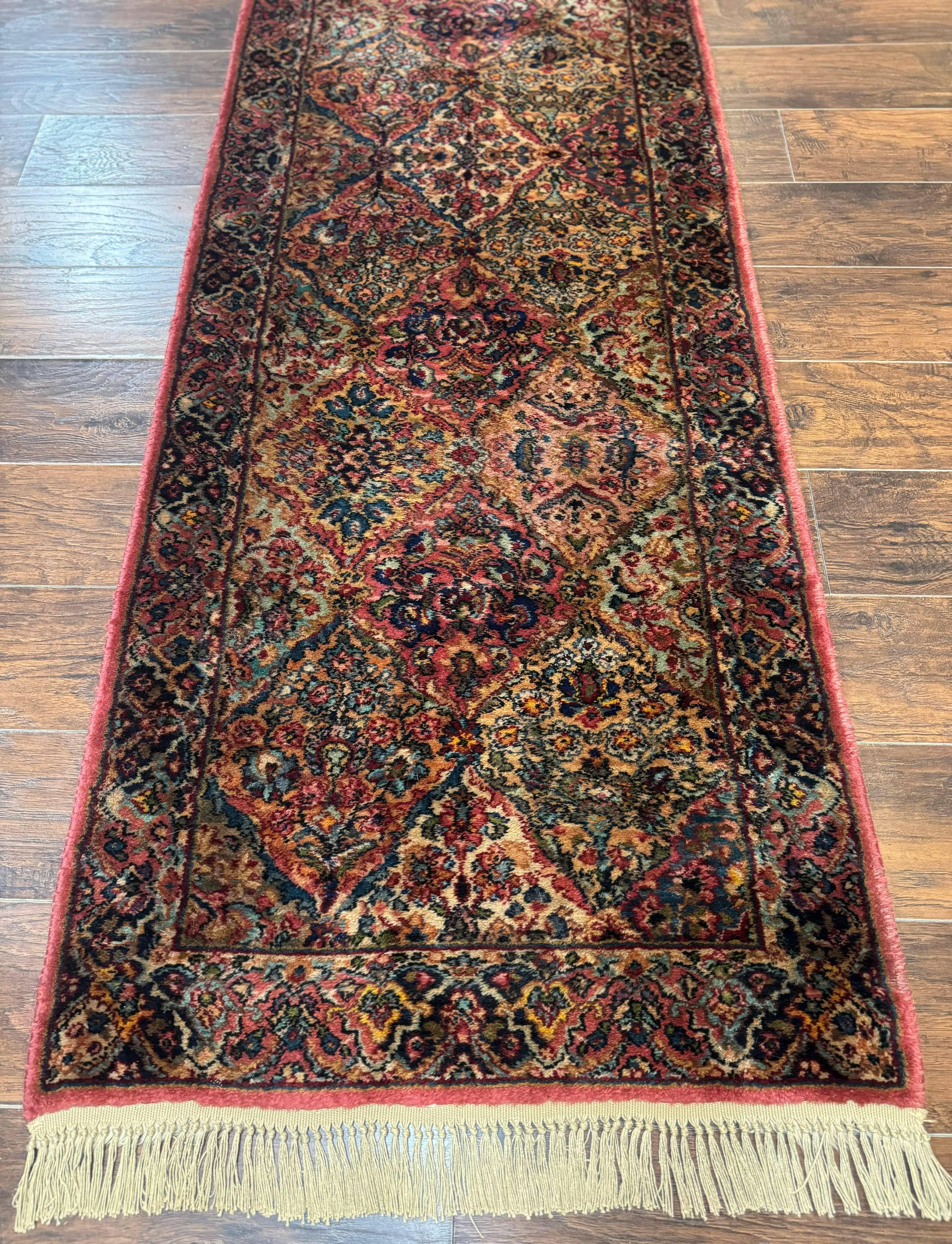 Karastan Runner Rug 3x16, Multicolor Panel Kirman #717, Rare Hard to Find Discontinued Wool Pile Karastan, 700 Series Karastan Runner 3 x 16 - Jewel Rugs
