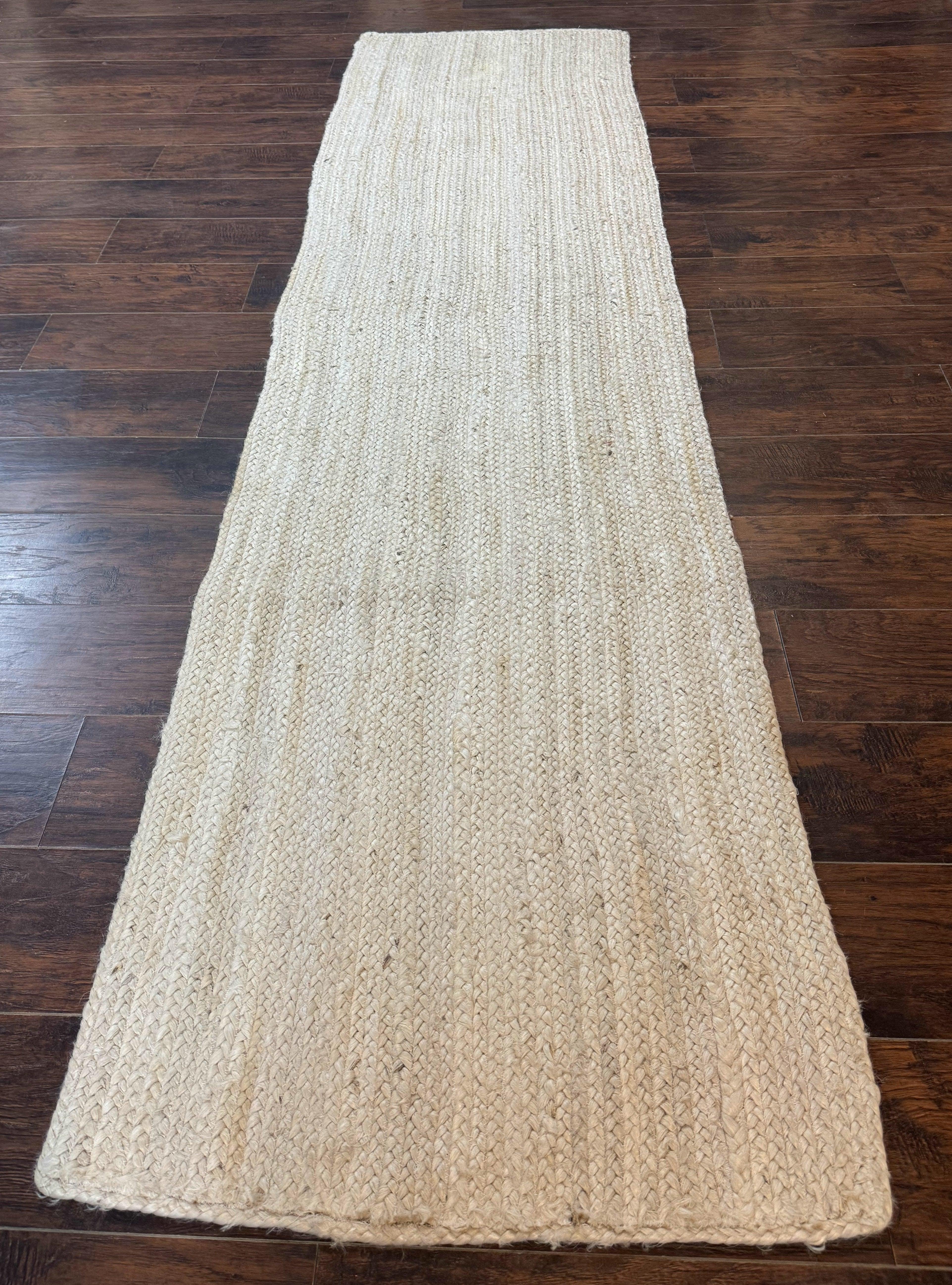 Modern Jute Runner Rug 2.7 x 10, Rug for Hallway or Kitchen, Farmhouse Rug - Jewel Rugs