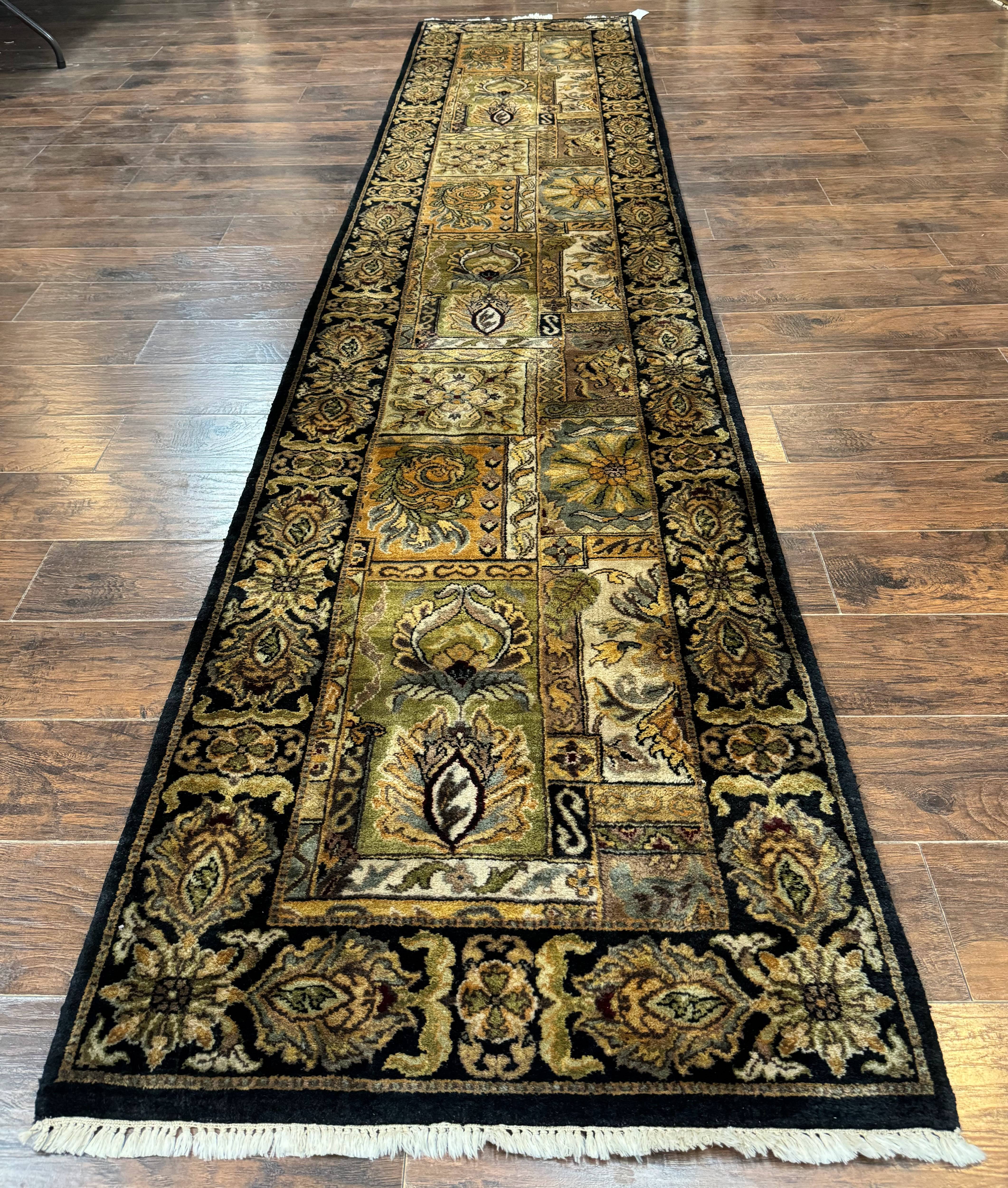 Indian Runner Rug 3x14, Panel Design, Oriental Carpet for Hallway - Jewel Rugs