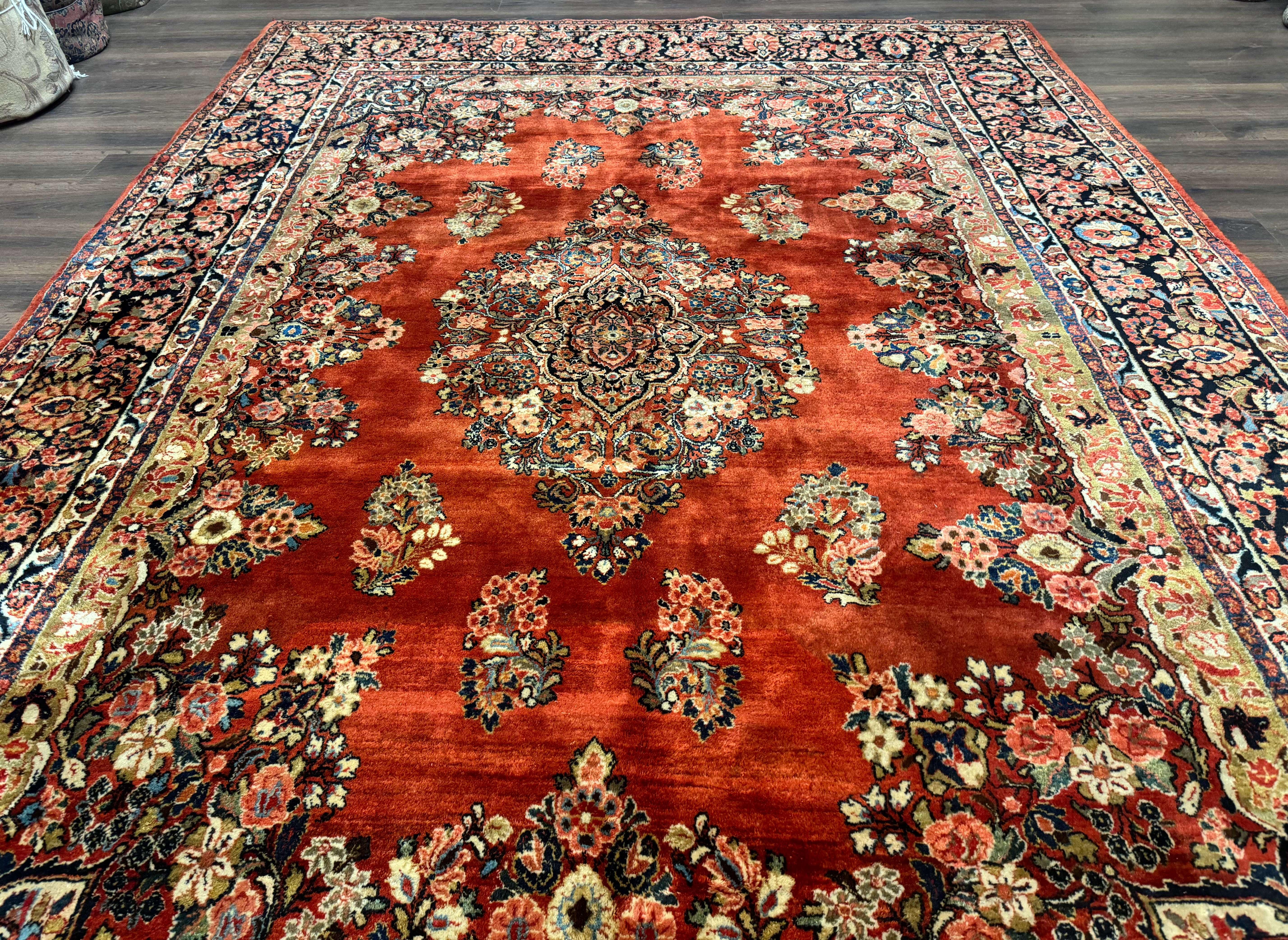 Antique Persian Sarouk Rug 9x12 - Jewel Rugs