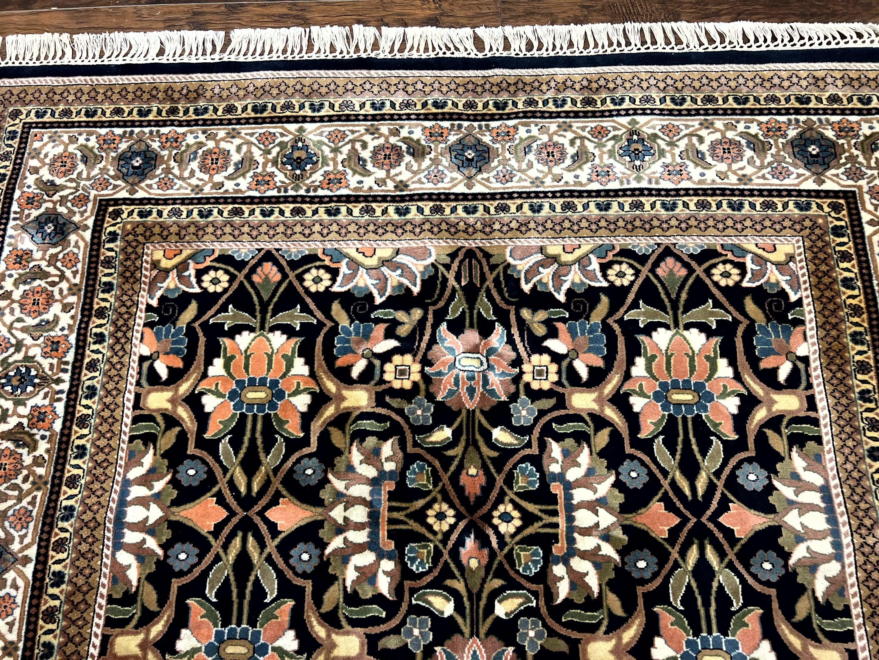 Indo Persian Bidjar Rug 6x10, Vintage Handmade Wool Carpet, Allover Pattern - Jewel Rugs