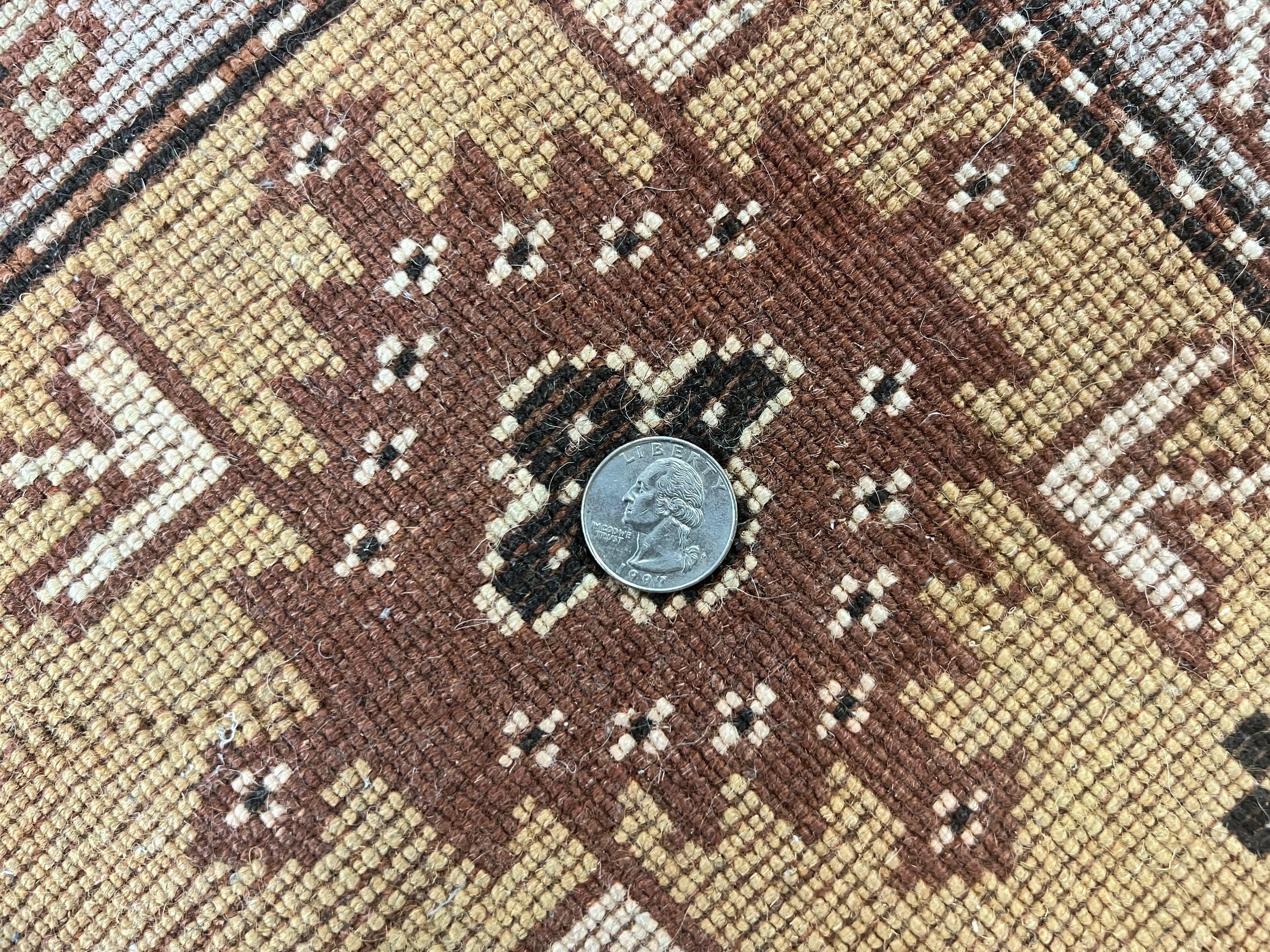 Turkish Rug 7x10, Wool Hand Knotted Vintage Carpet, Geometric Kazak Pattern - Jewel Rugs