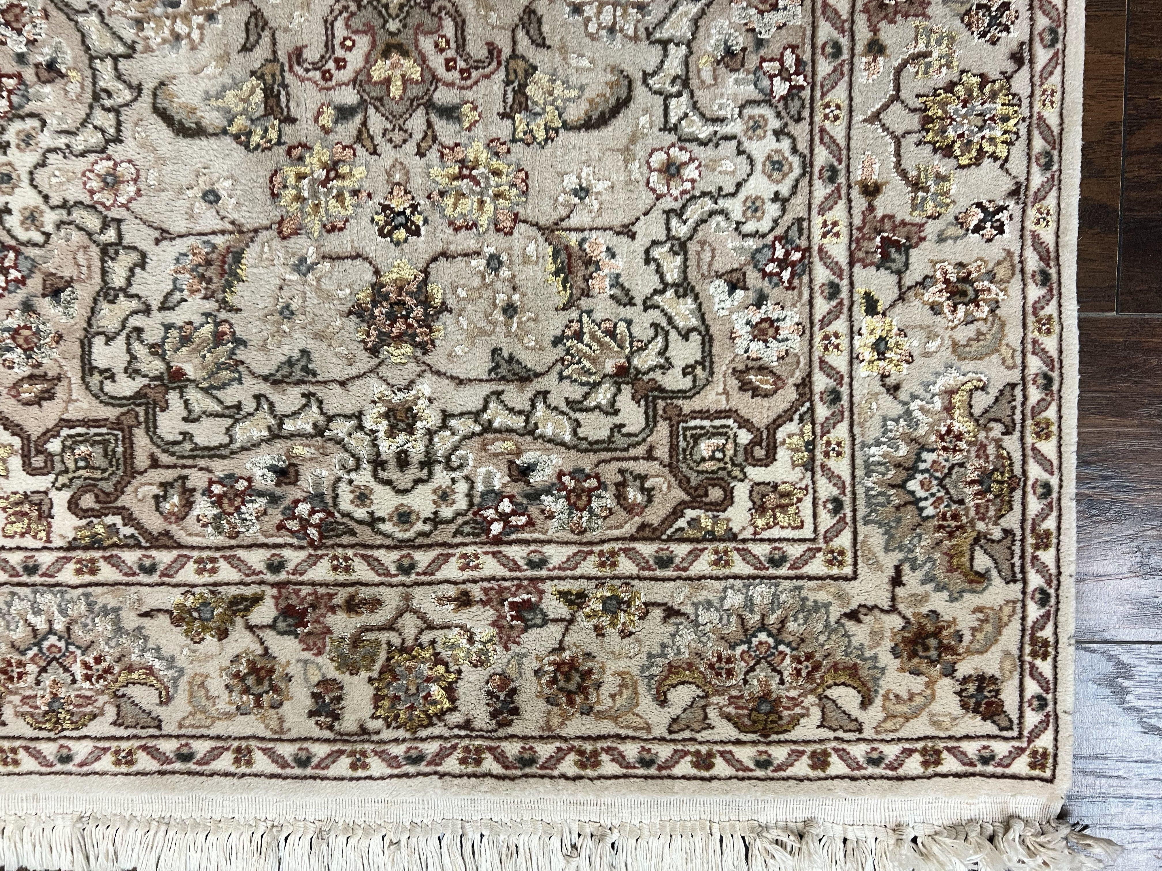 Sino Persian Rug 2.5 x 4, Hand Knotted Oriental Carpet, Small Persian Rug, Floral Medallion, Wool, Vintage - Jewel Rugs