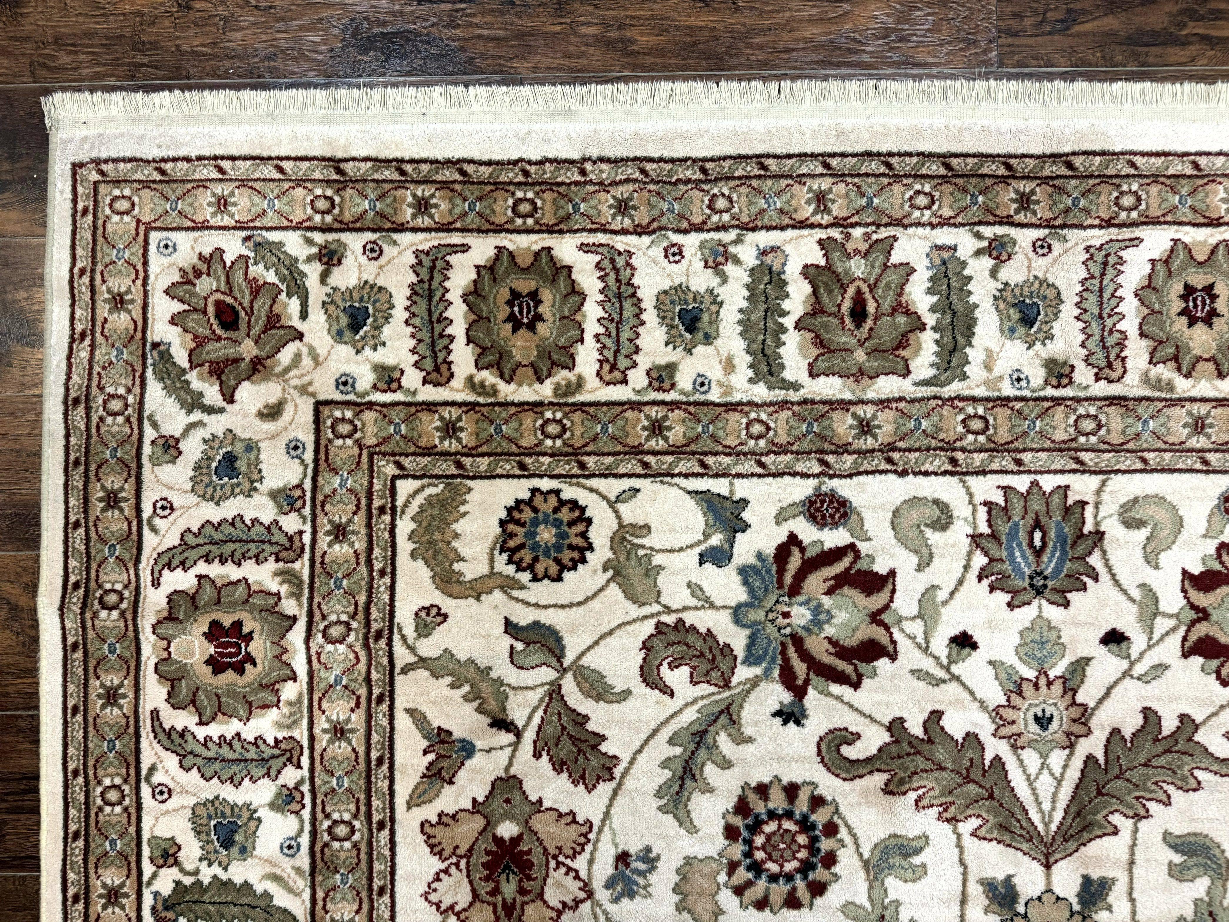 Karastan Rug 8x11, Vintage Wool Pile Karastan Carpet, Palazzo Collection, Beige Floral Carpet - Jewel Rugs