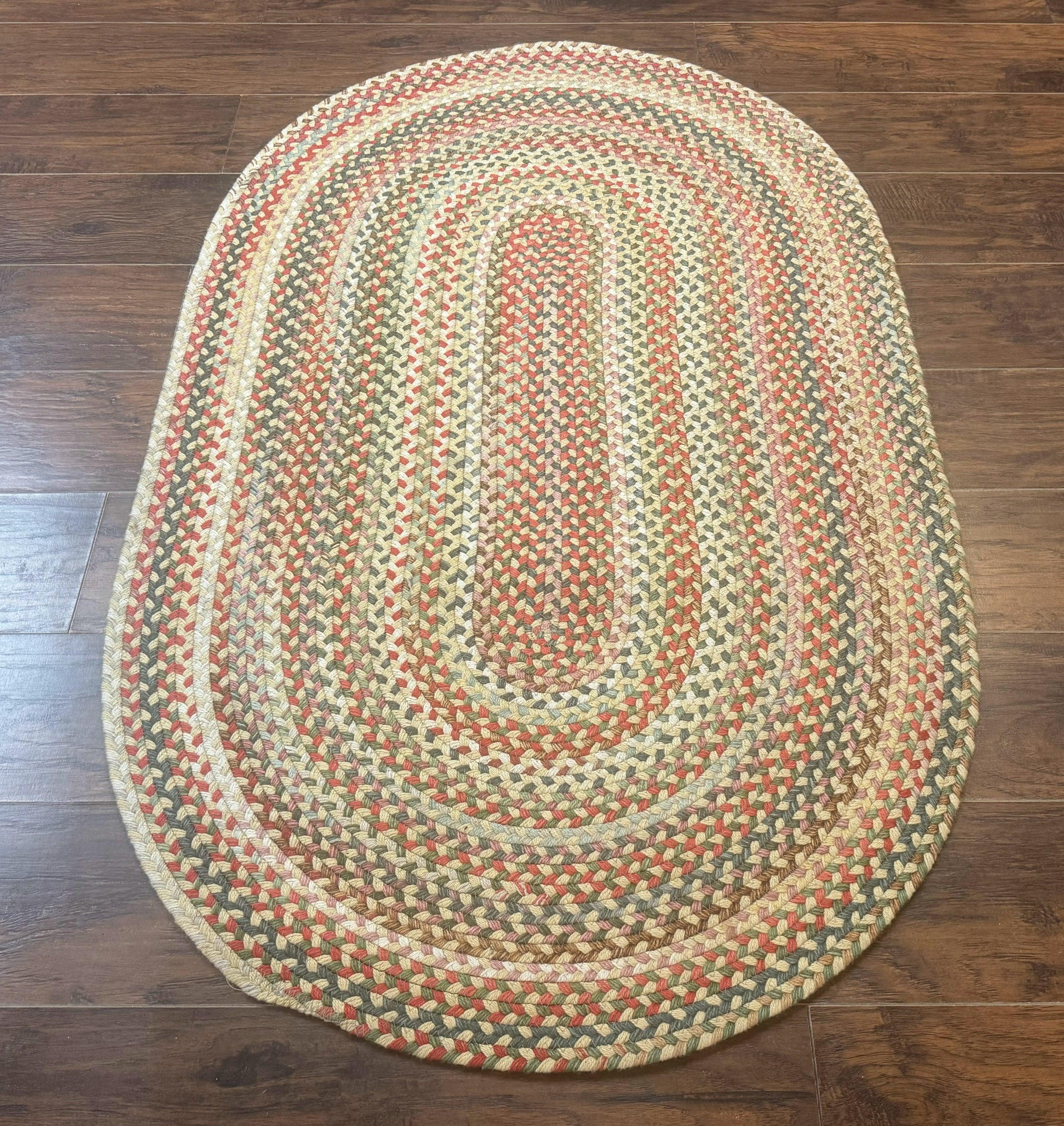 Braided American Oval Rug 3x5, Multicolor, Hand Braided - Jewel Rugs