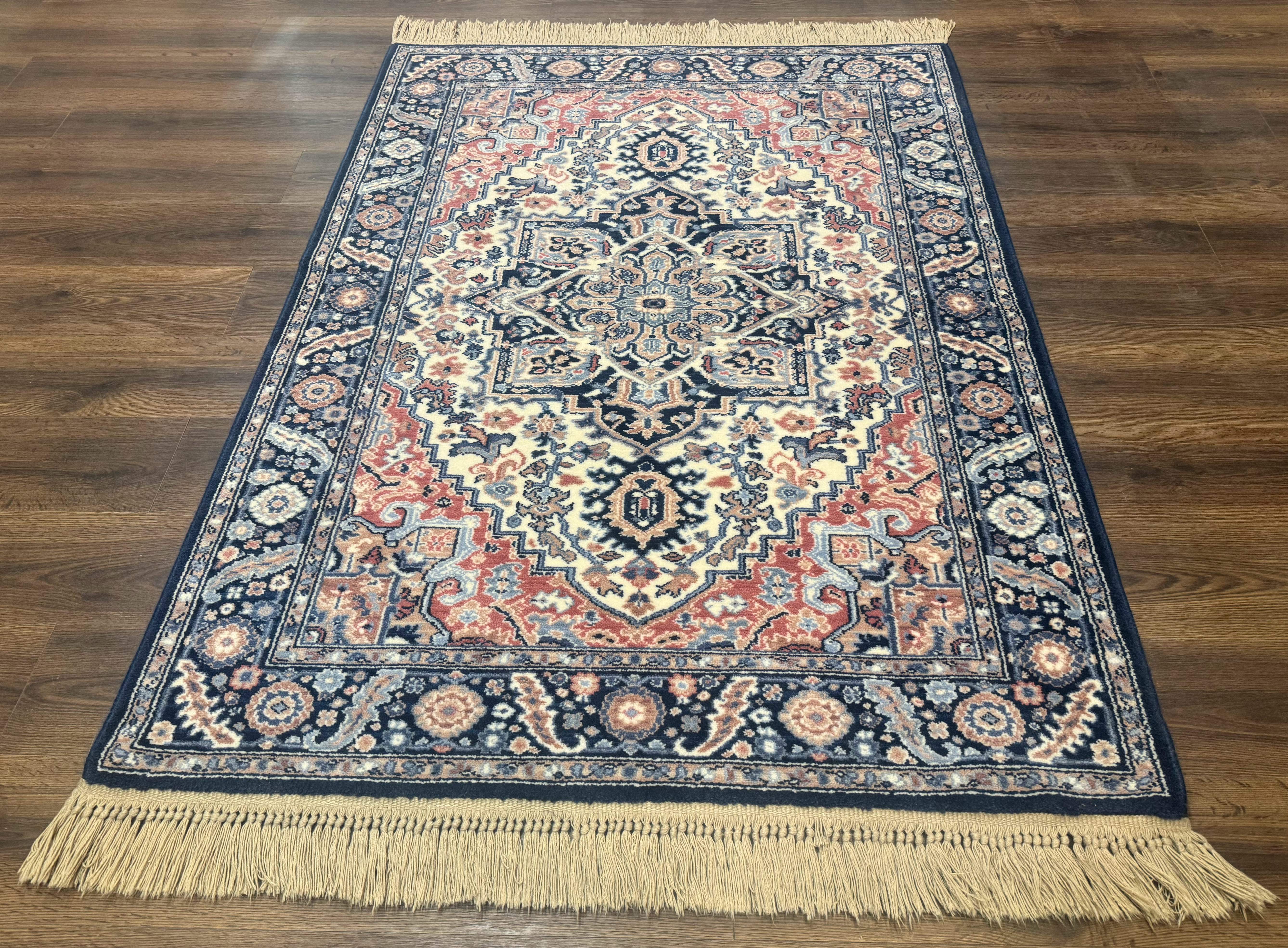 4x6 Karastan Rug Blue Heriz Rug #748, Vintage Wool Karastan Carpet - Jewel Rugs