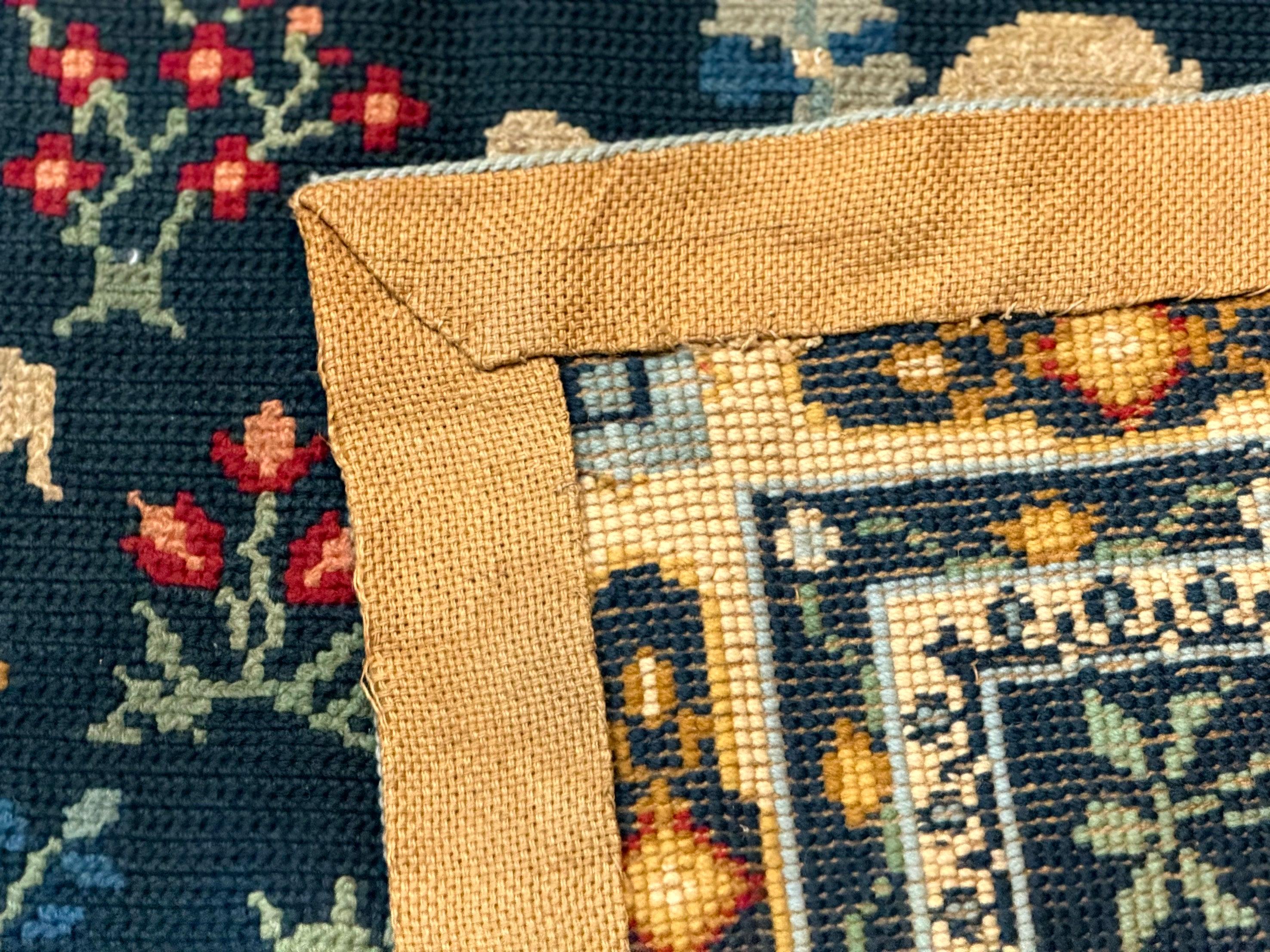 Antique Portuguese Wall Hanging Tapestry Rug, Hunting Design, Horsemen, Handmade, Flatweave - Jewel Rugs