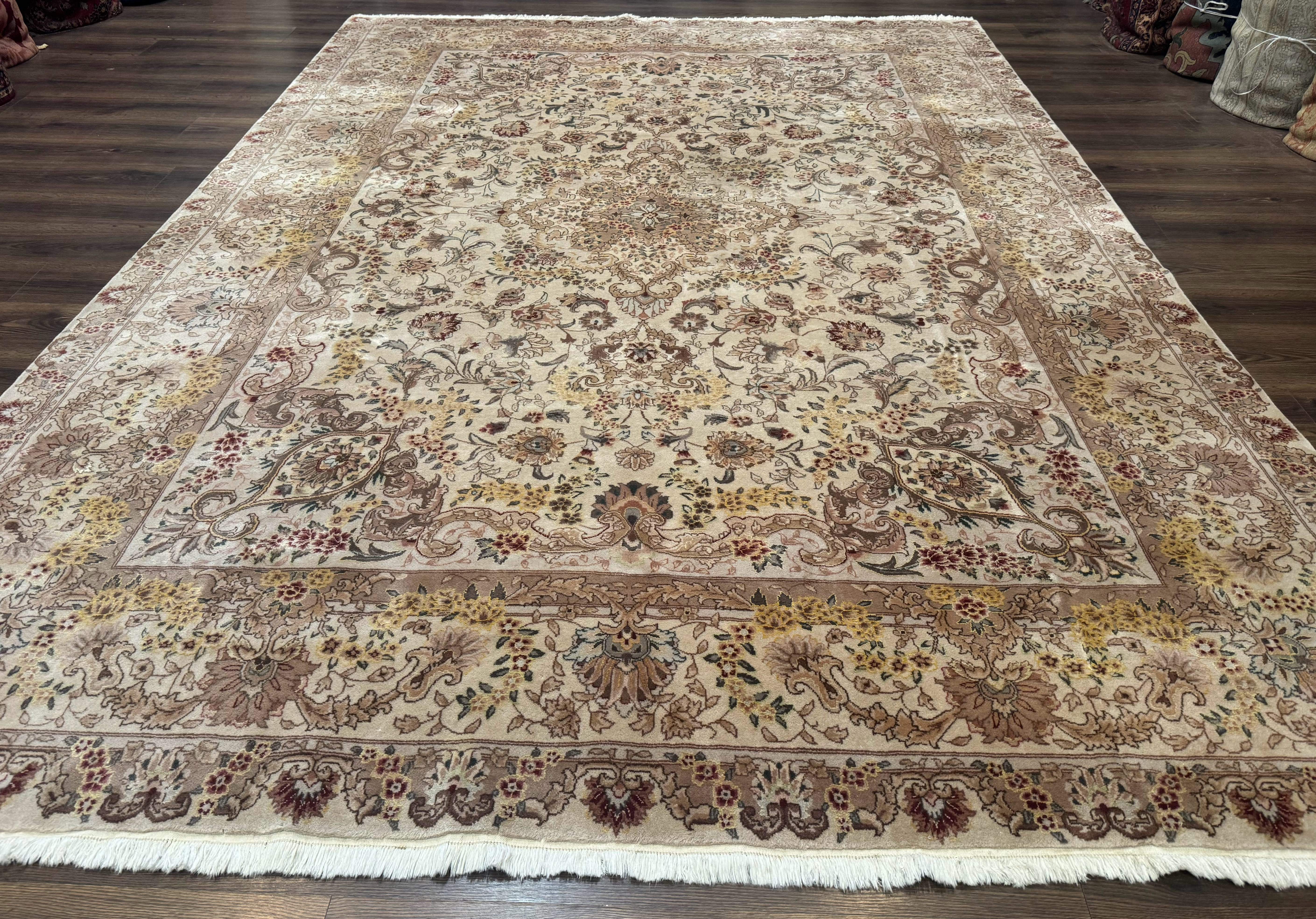 Sino Persian Rug 8x12, Wool & Silk, Traditional Elegant Carpet, Fine 200 KPSI - Jewel Rugs