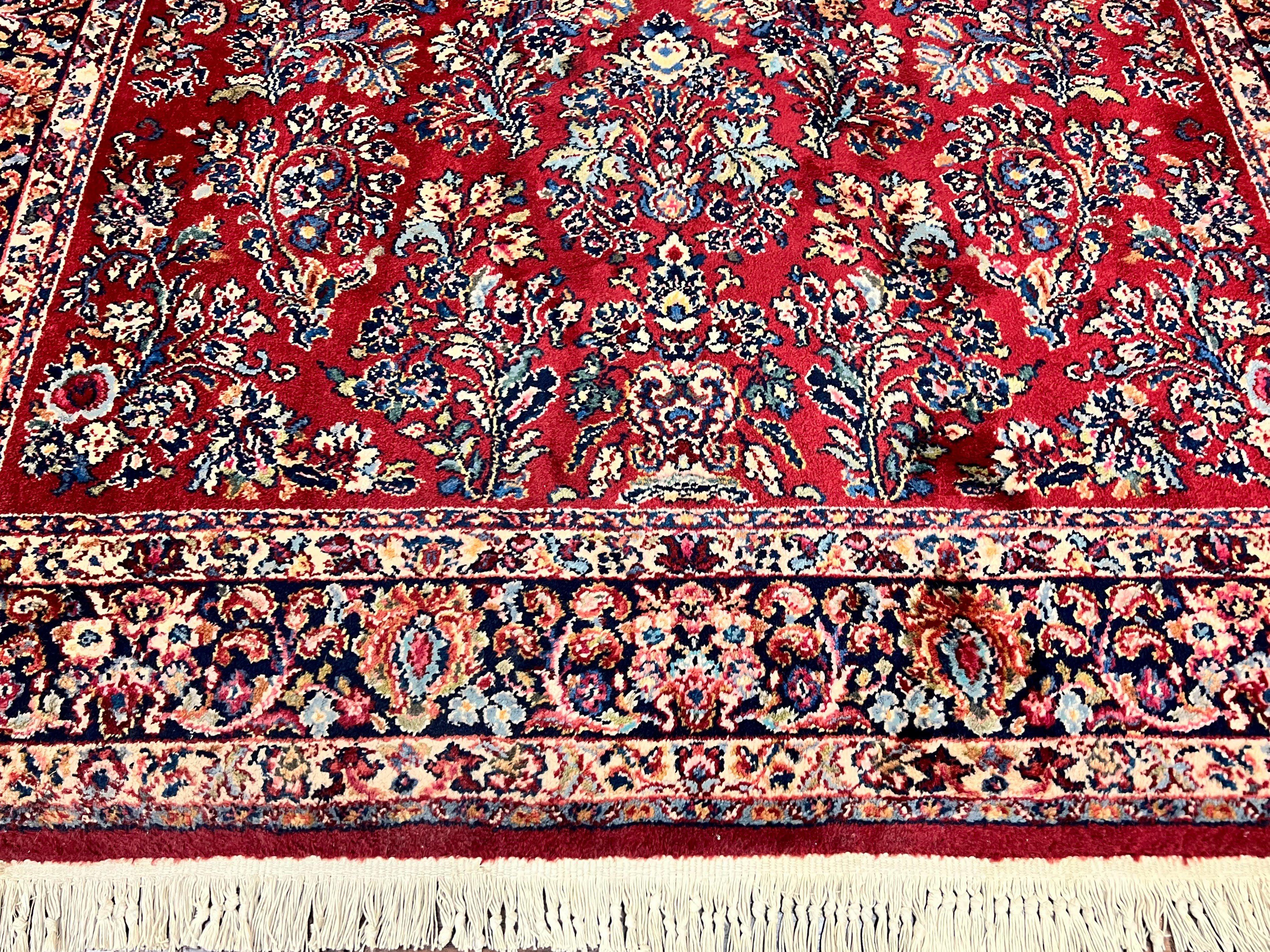 Karastan Rug 5.9 x 9 Red Sarouk #785, Wool Karastan Carpet, Original 700 Series, Vintage Karastan Oriental Rug Discontinued - Jewel Rugs
