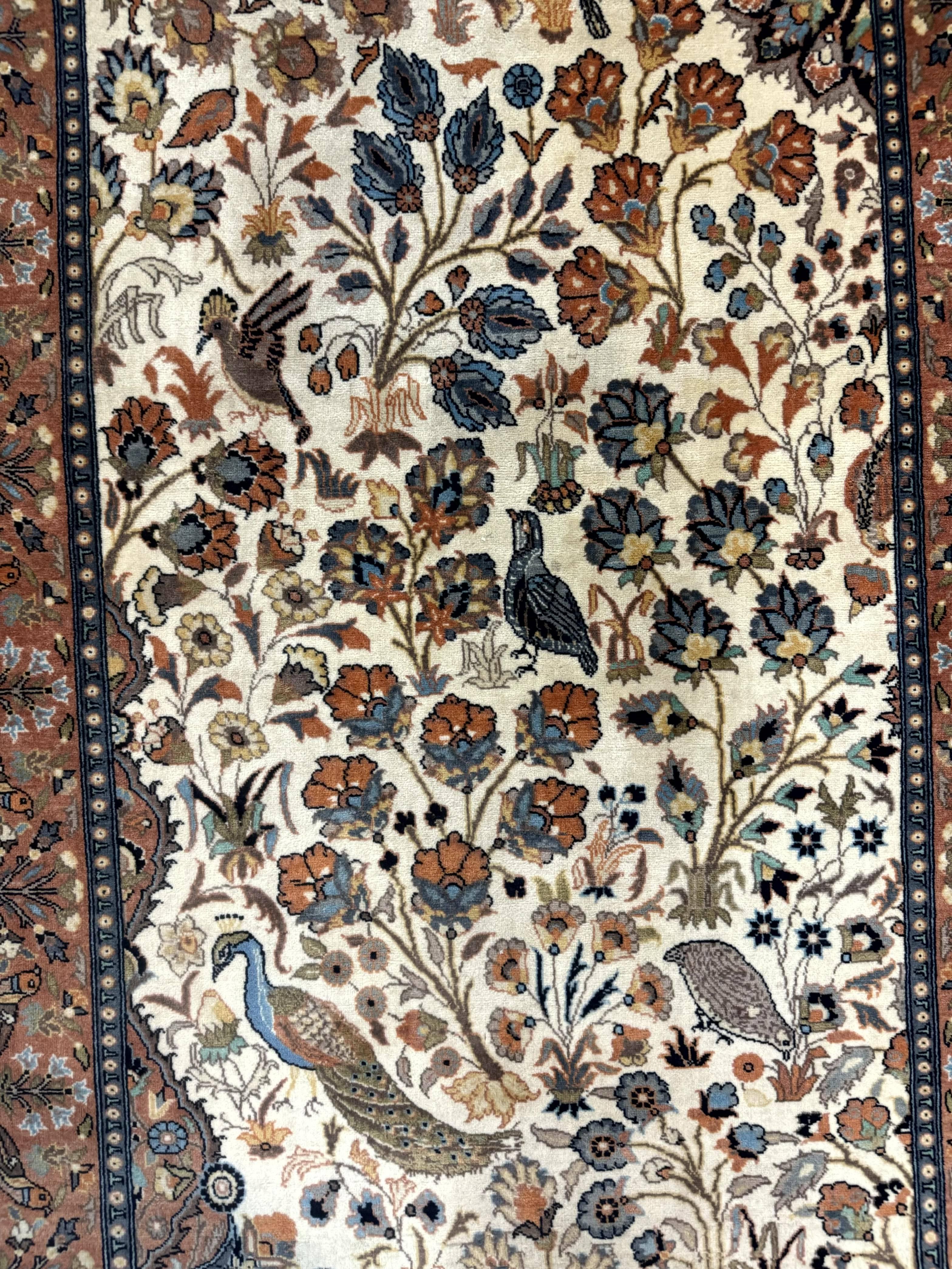 Small Pak Persian Rug 3x5, Peacock Birds Floral - Jewel Rugs