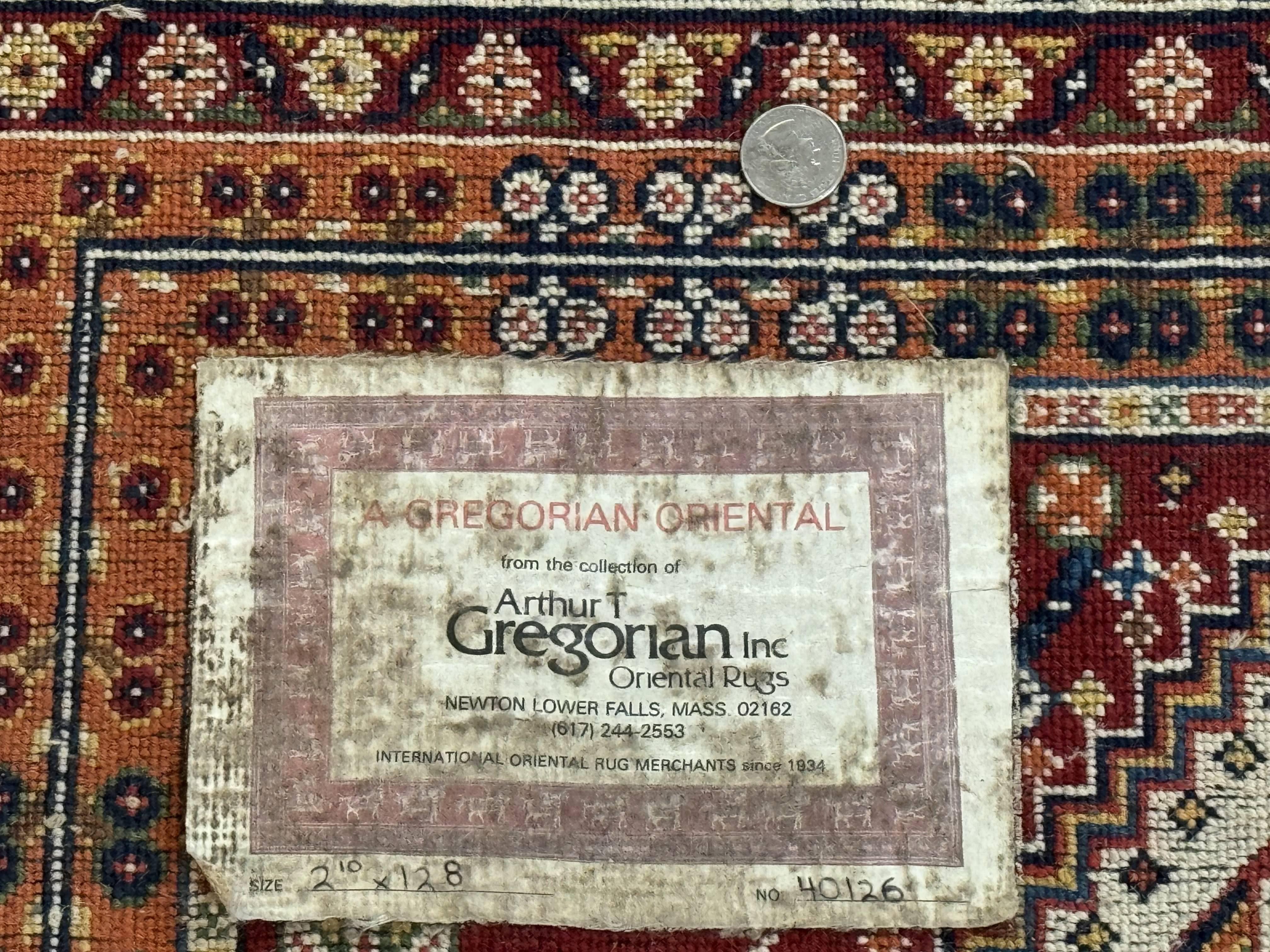 Antique Persian Qashqai Runner Rug 3 x 13 ft, Tribal Runner, Geometric Medallions, Red Ivory Blue, Wool - Jewel Rugs