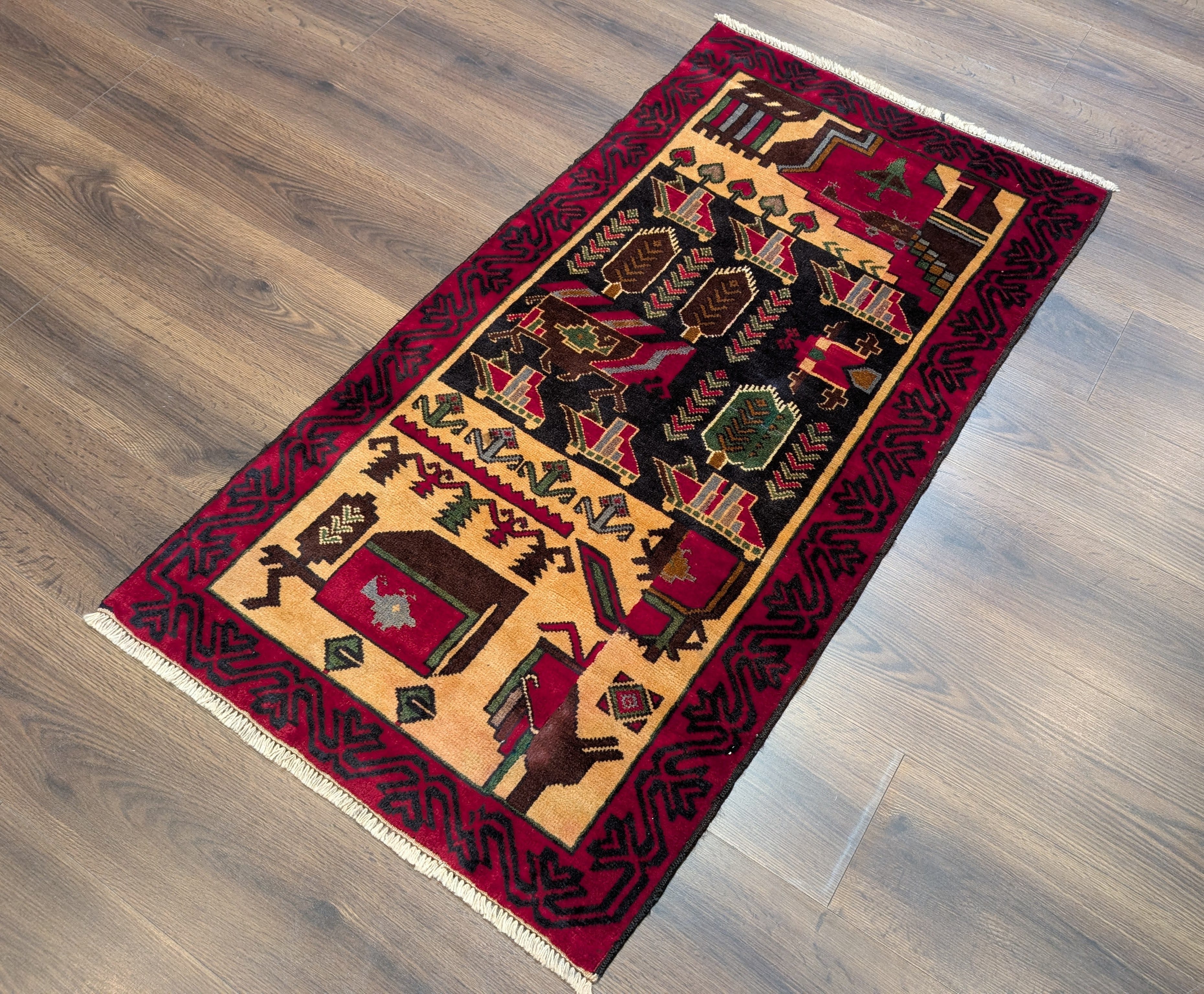 Afghan Rug 2.5 x 4.5, Baluch Rug, Tribal Rug, Handmade, Wool, New - Jewel Rugs