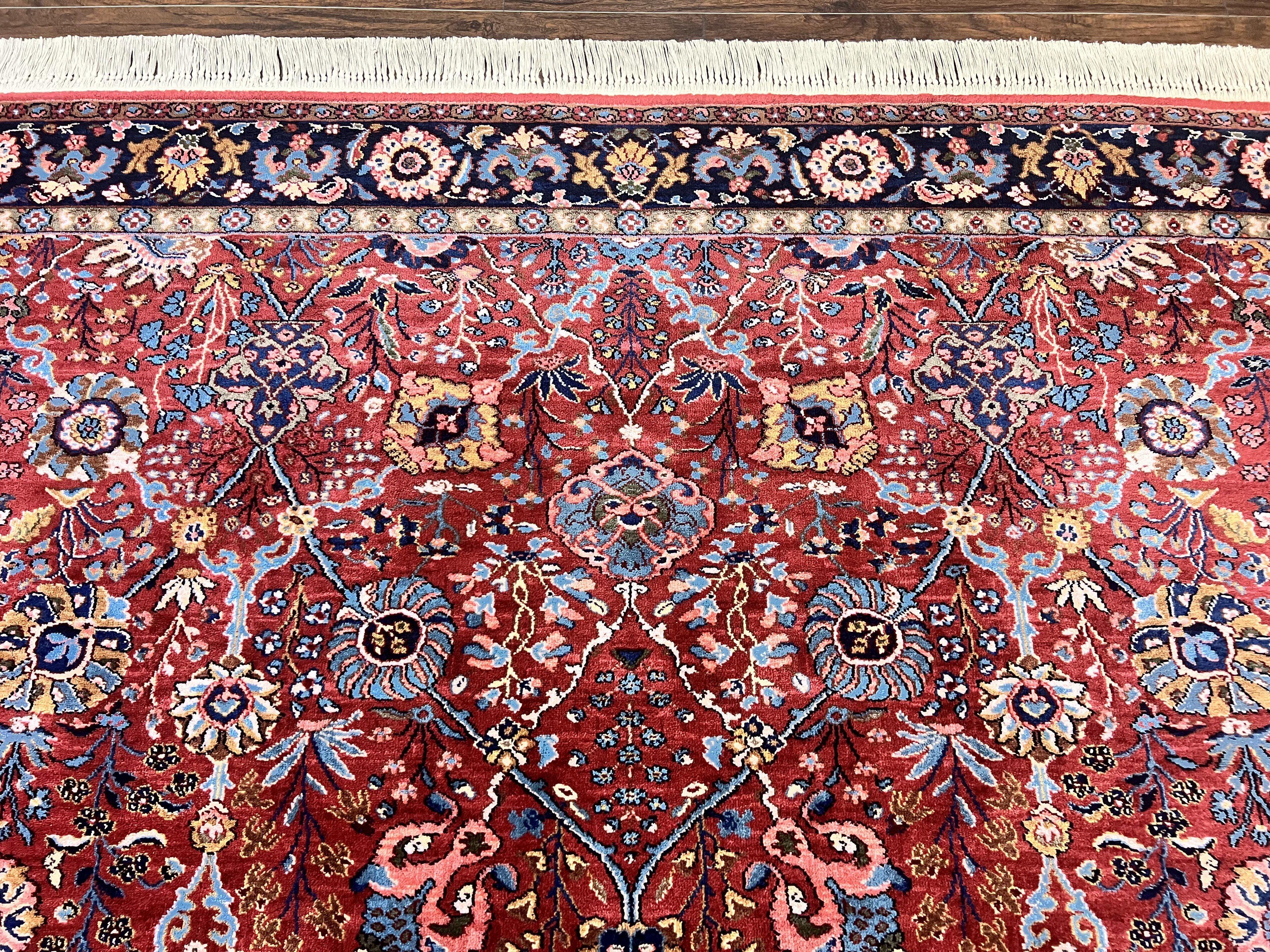 Karastan Rug 8.8 x 10.6 Ispahan #766, Vintage Wool Karastan Carpet, Rare, Discontinued Original 700 Series, Red Karastan Area Rug - Jewel Rugs