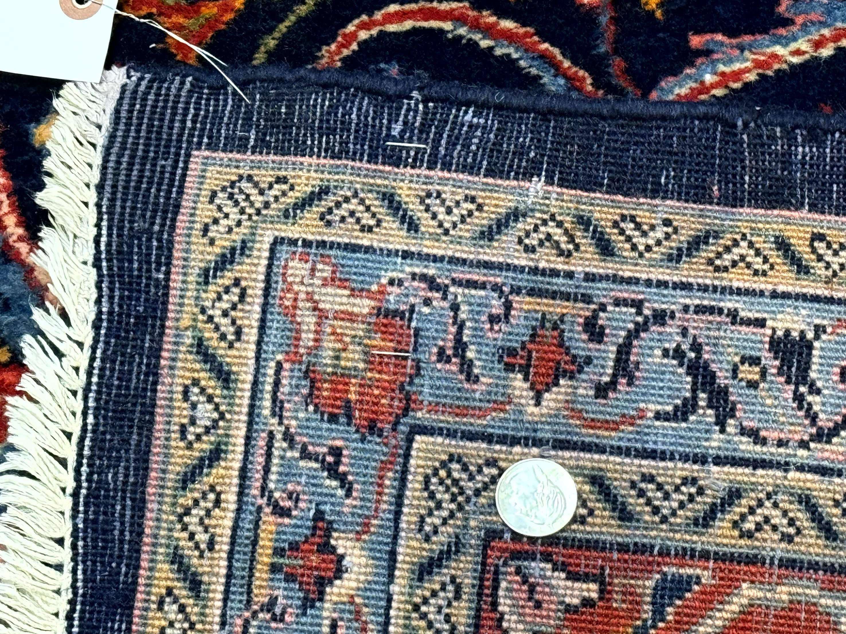 Navy Blue Persian Sarouk Rug 8x11 - Unique Floral Medallion - Jewel Rugs